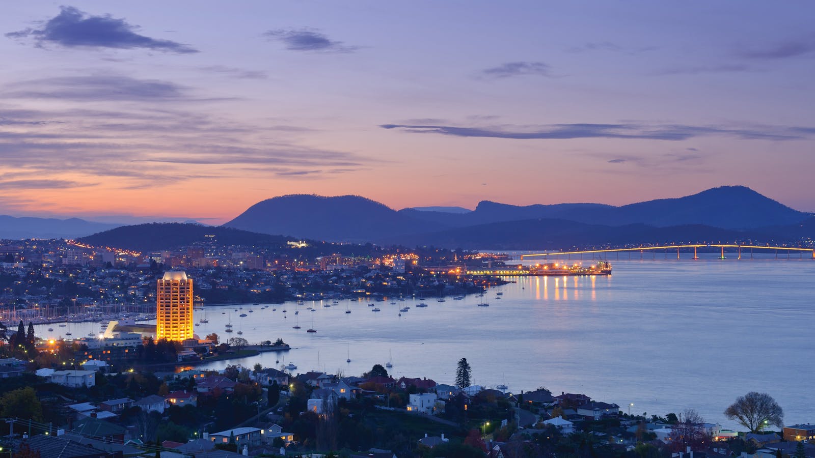 Wrest Point with Hobart City Panorama