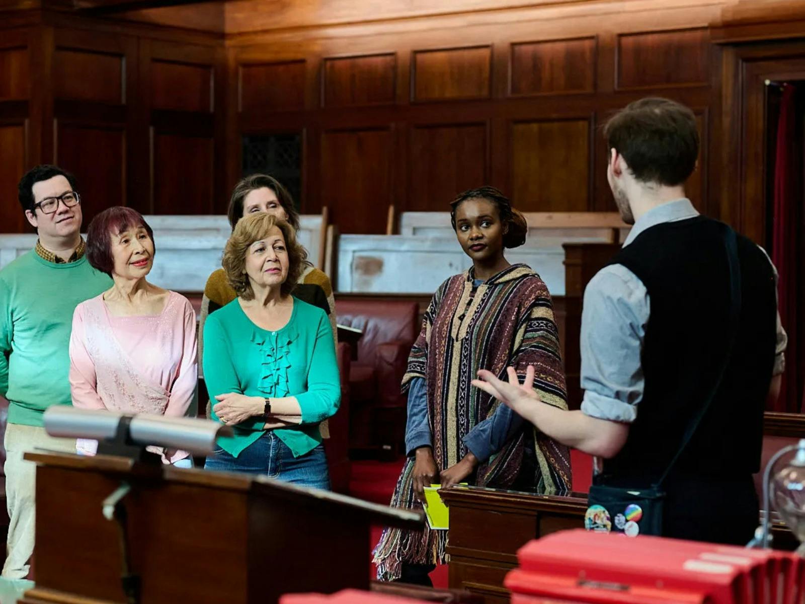 A tour group in the chambers