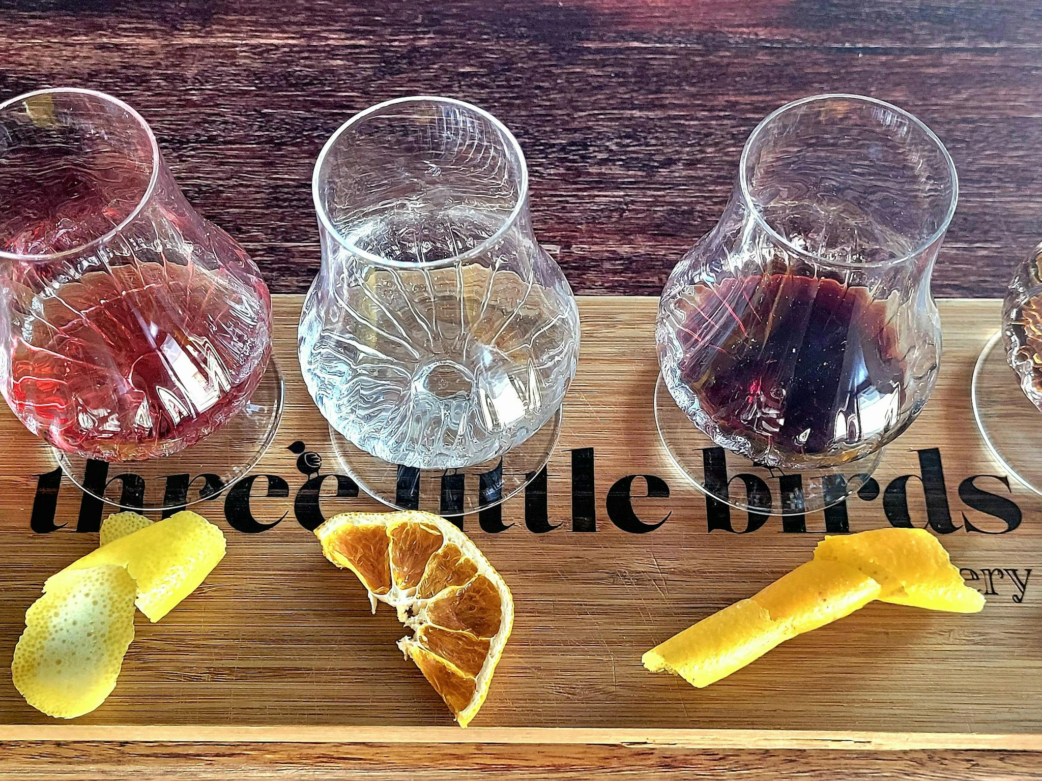 Gin tasting flight