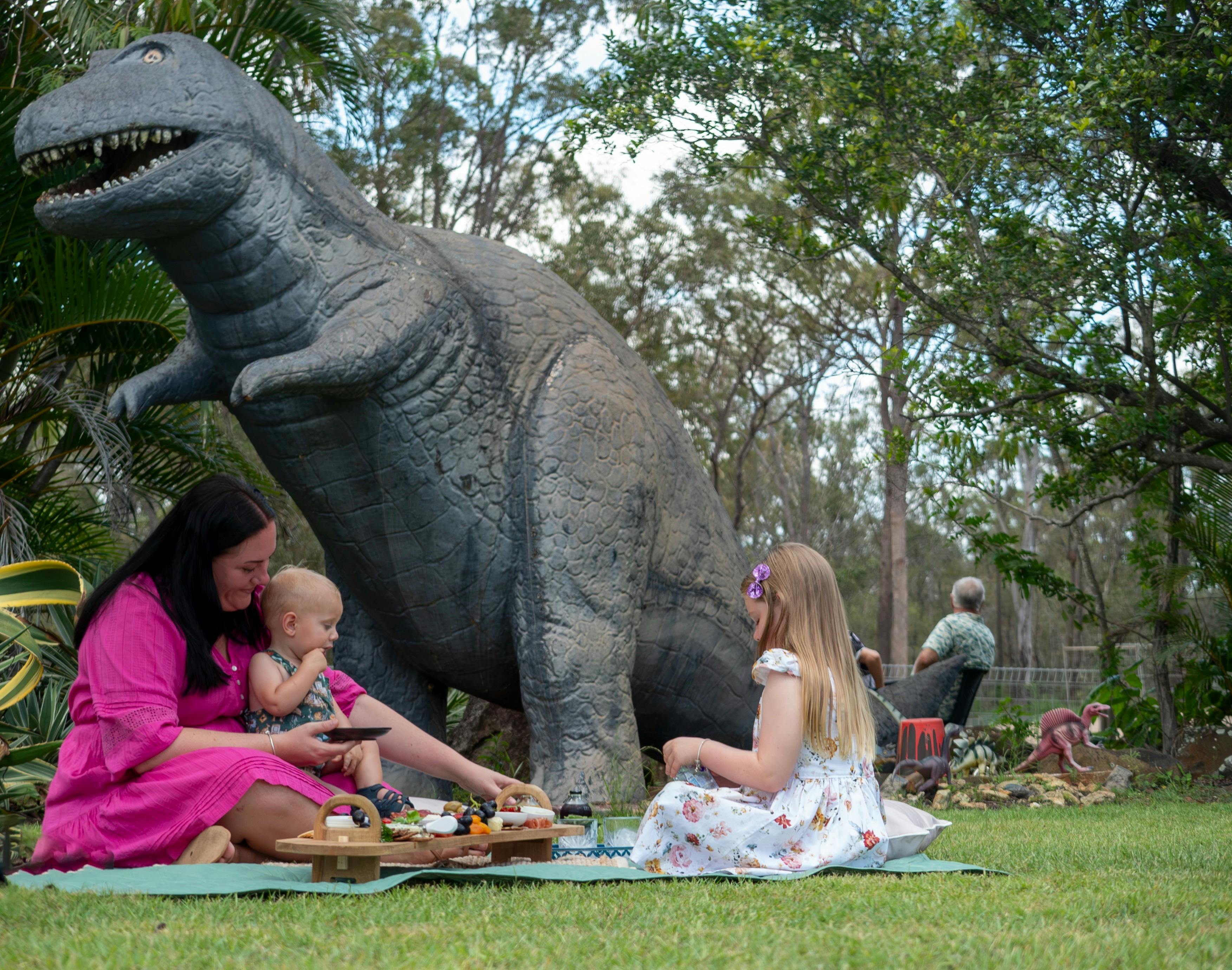 Making memories with prehistoric friends under the sun.