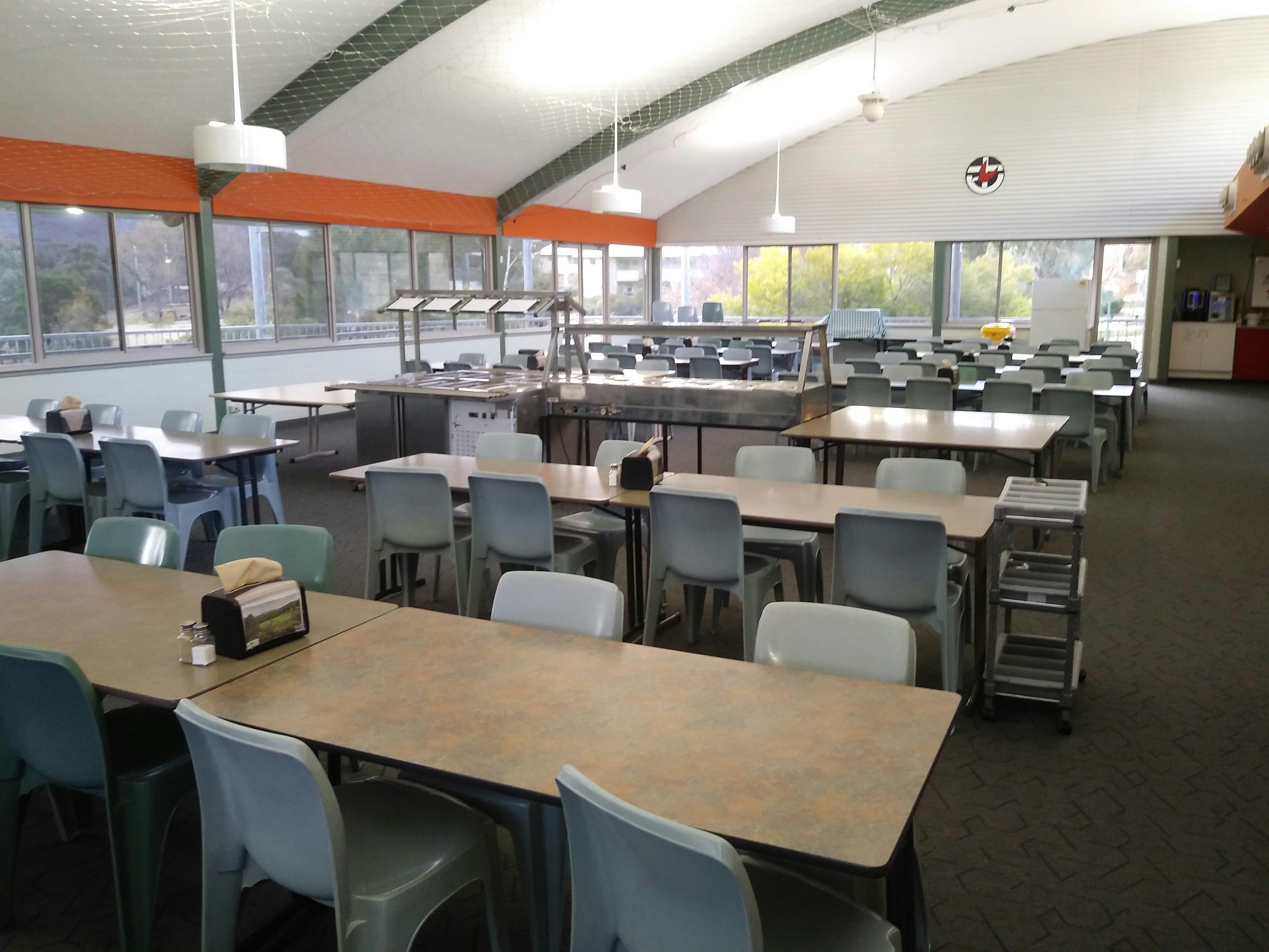 interior of main dining room with seating up to 200