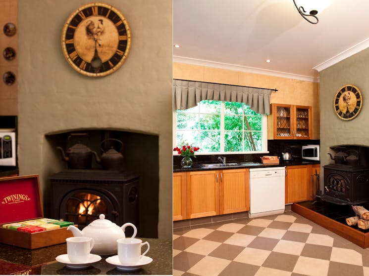 Cook up a storm in the fully equipped kitchen complete with wood fire and heated floors,