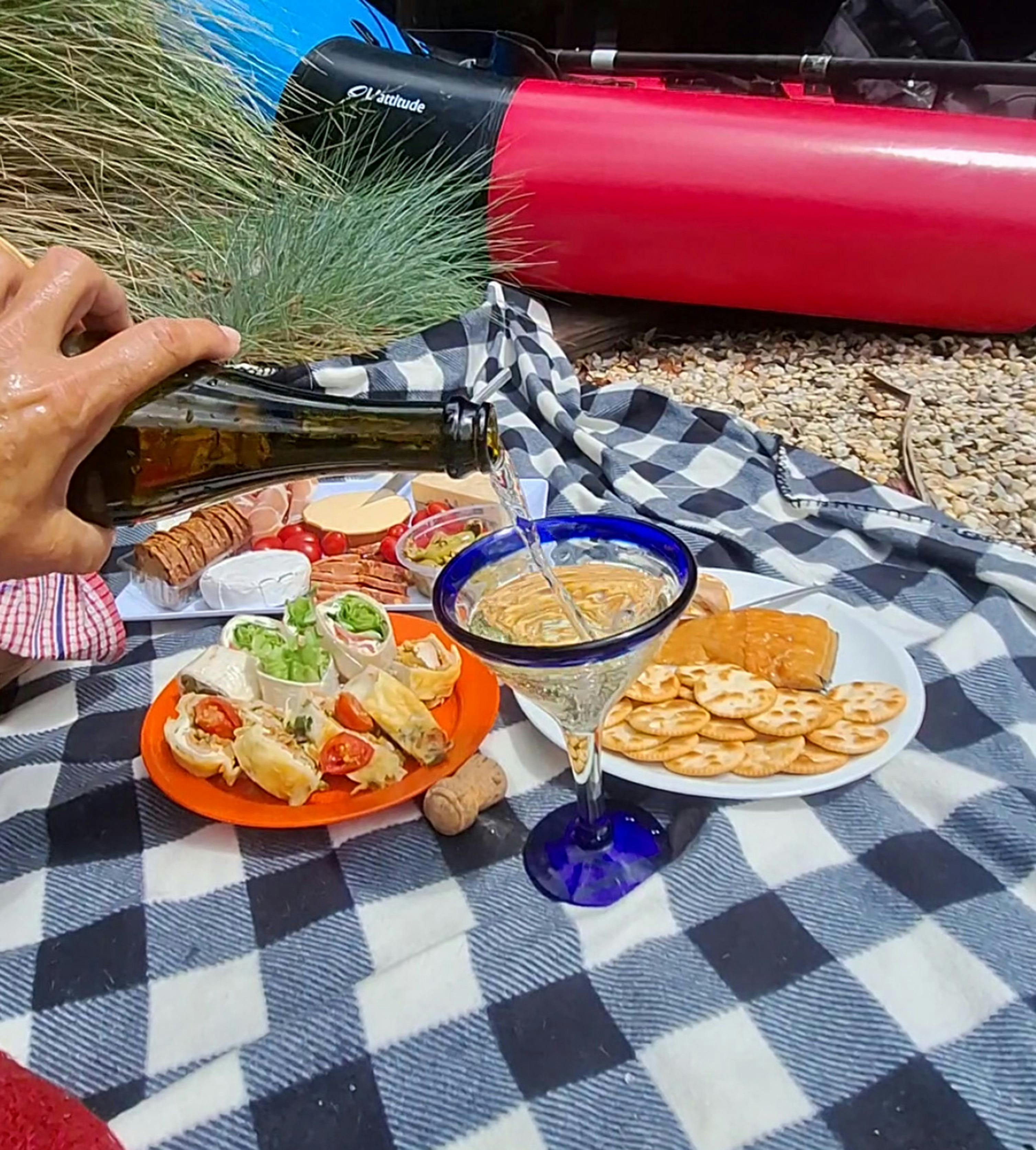 gourmet packraft picnic