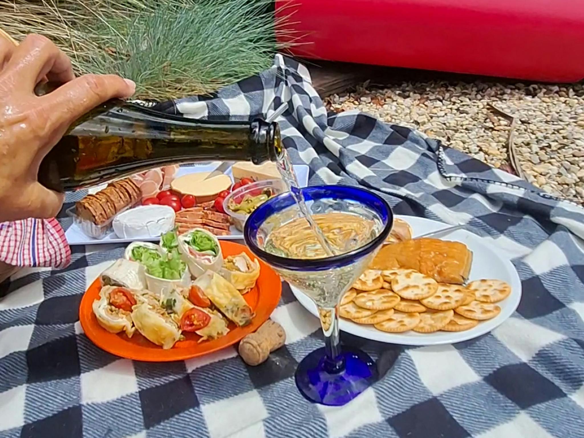 gourmet packraft picnic
