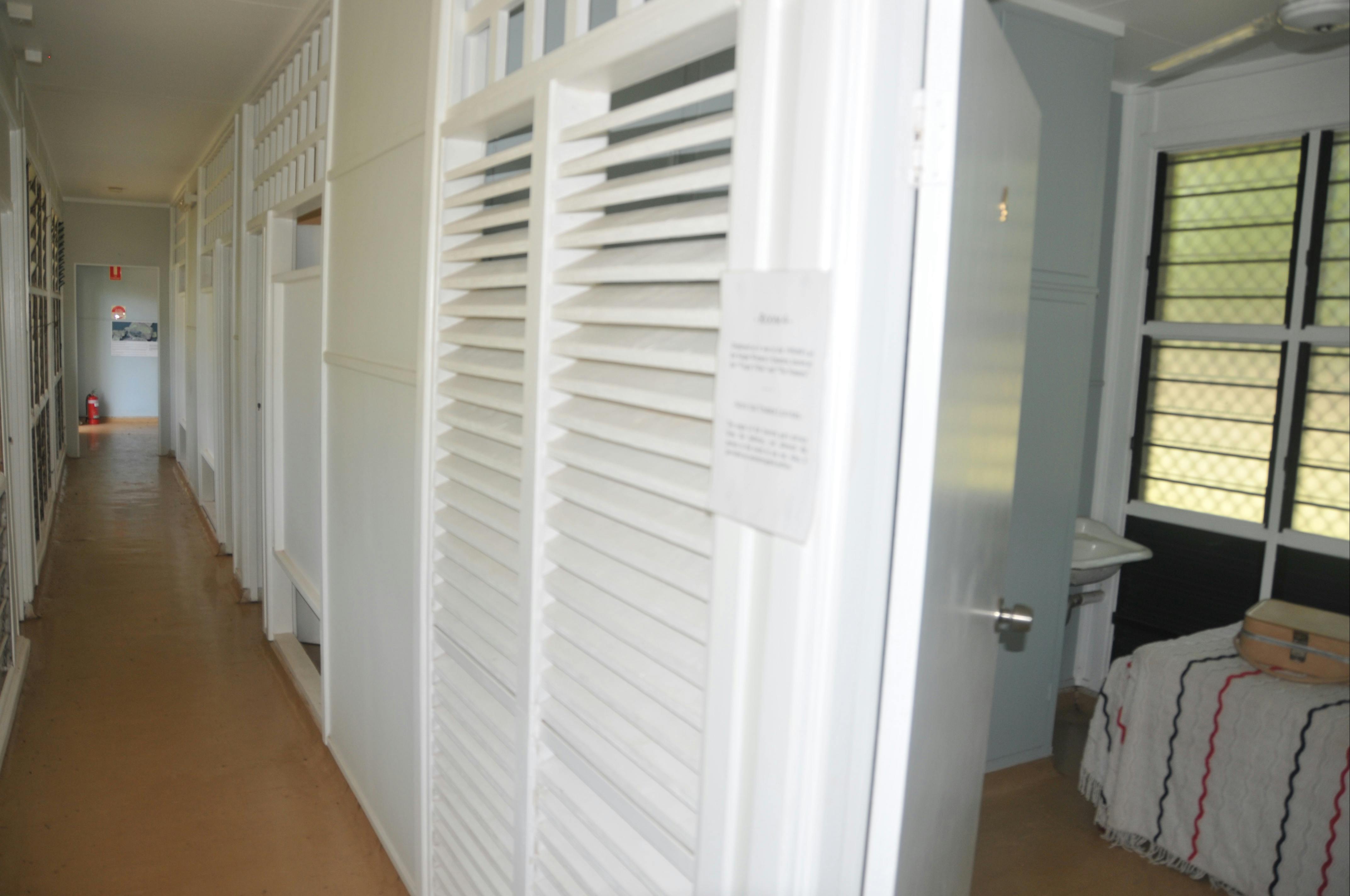 Interior of the building, looking along the corridor.
