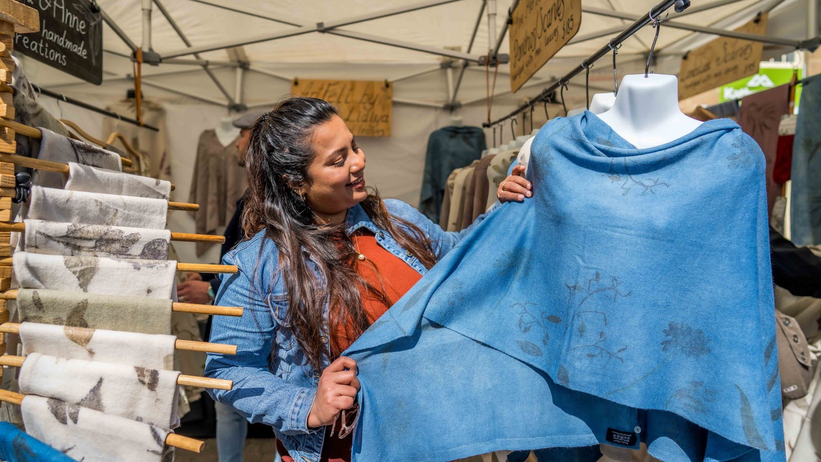 An original hand-dyed shawl