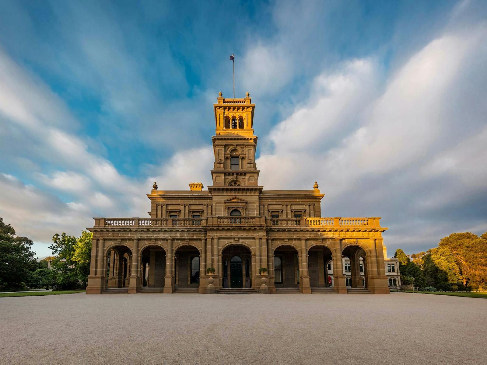 The historic Werribee Mansion, which you can tour during your stay