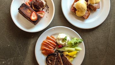 Three plates of food