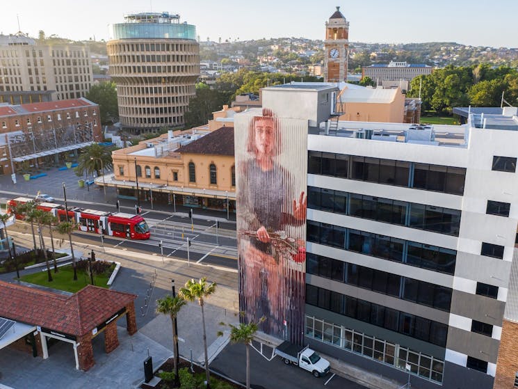 Big Picture Fest Newcastle 2020. Mural by Fintan Magee