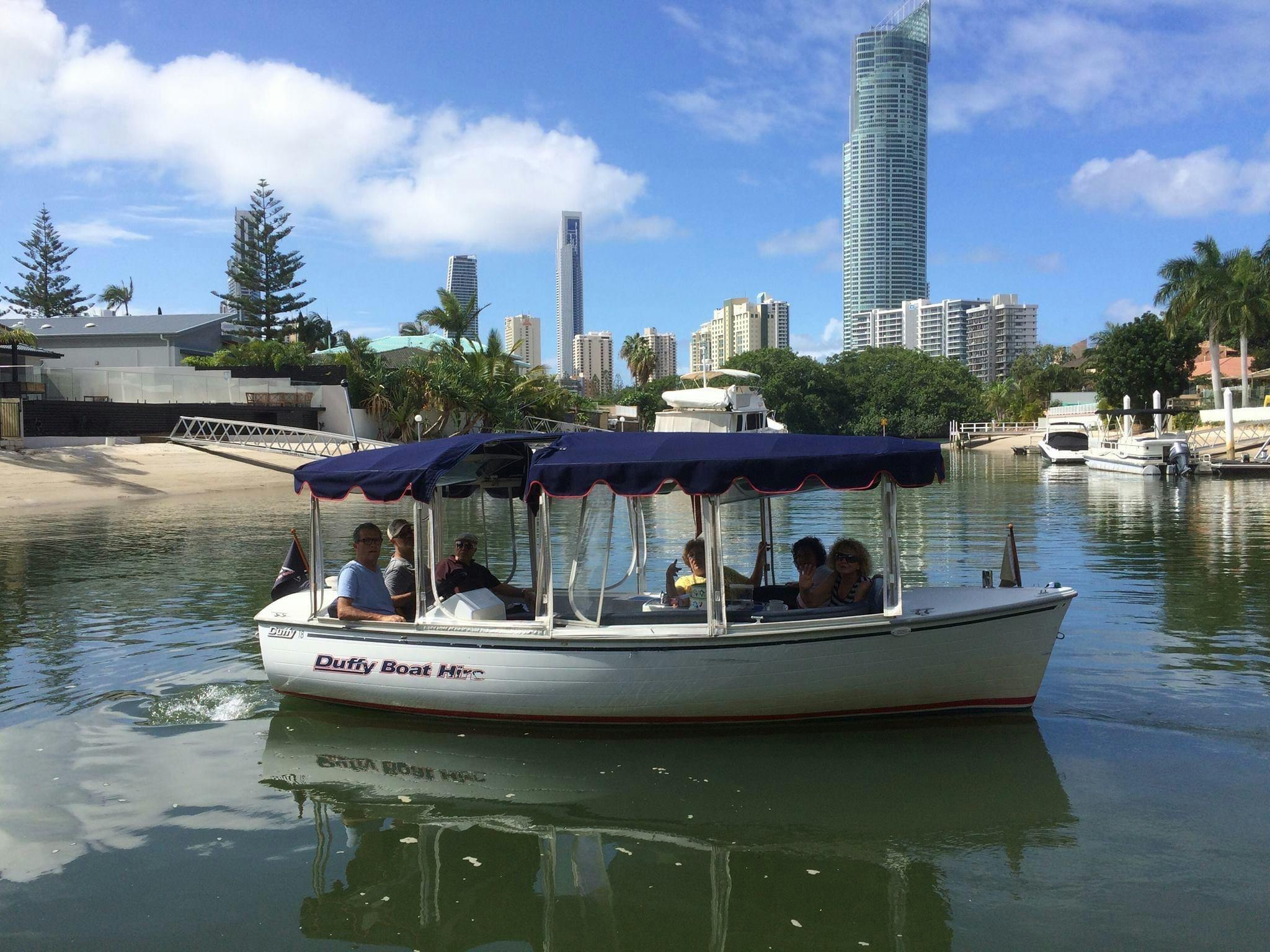 Duffy Boats Canal View Gold Coast, Group onboard
