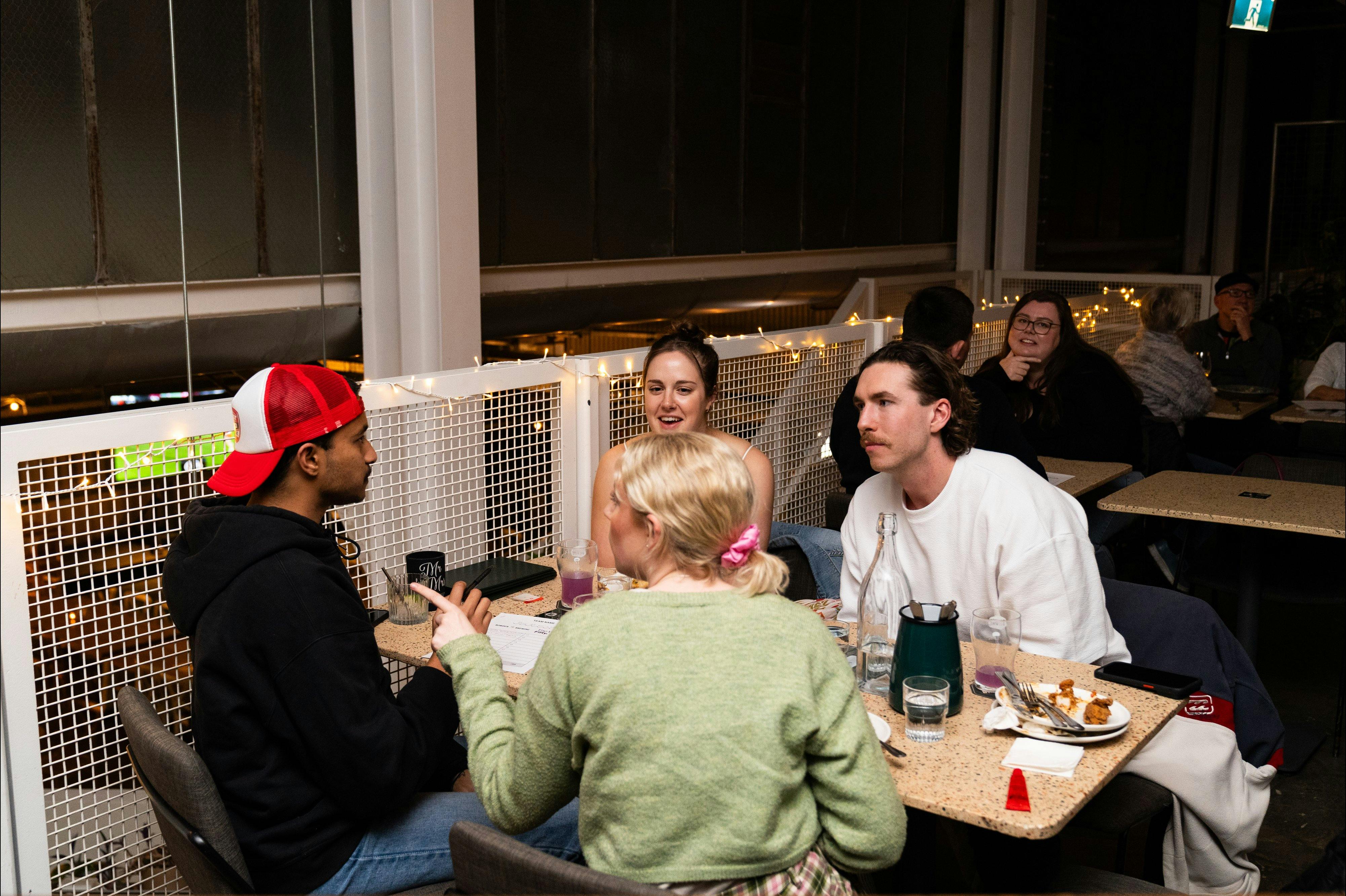 Team during quiz night at Bowden Brewing