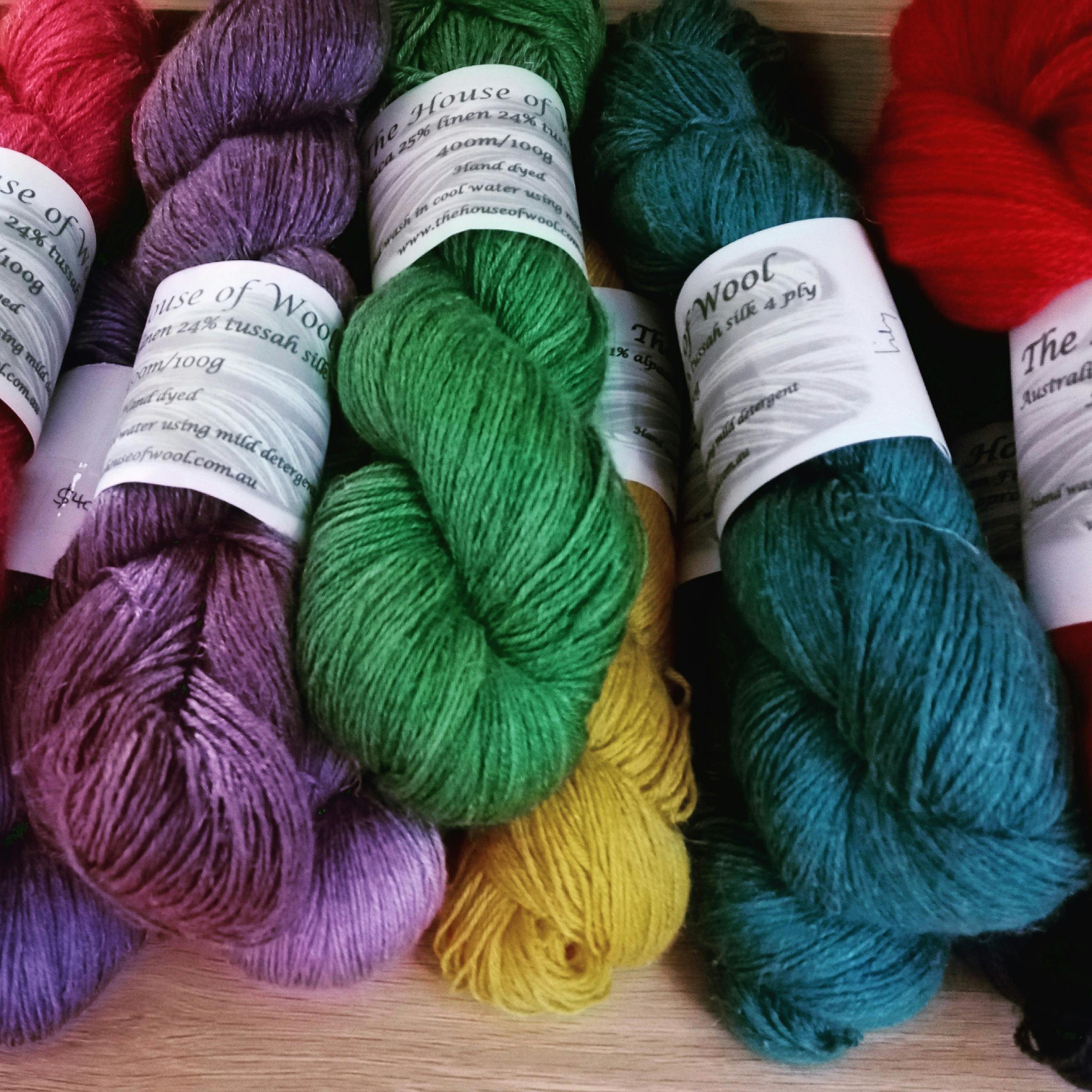 Hand dyed yarns