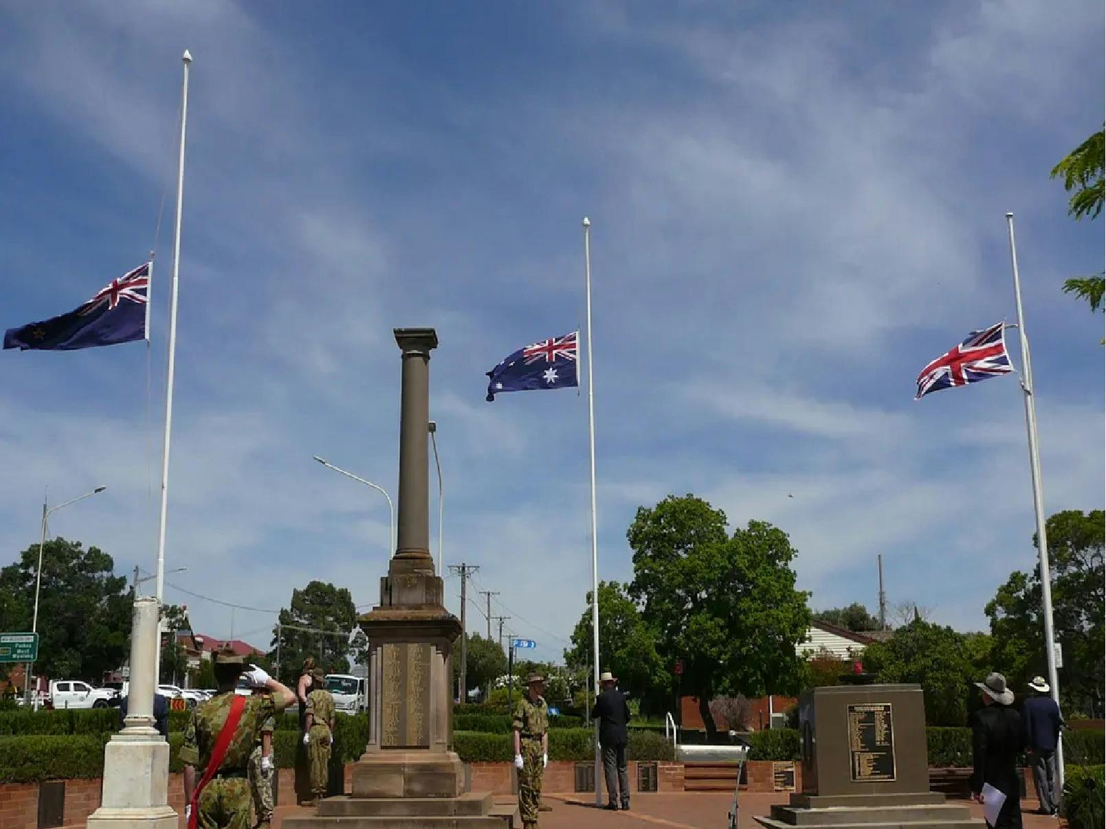 Flags at half mast for rememberance day