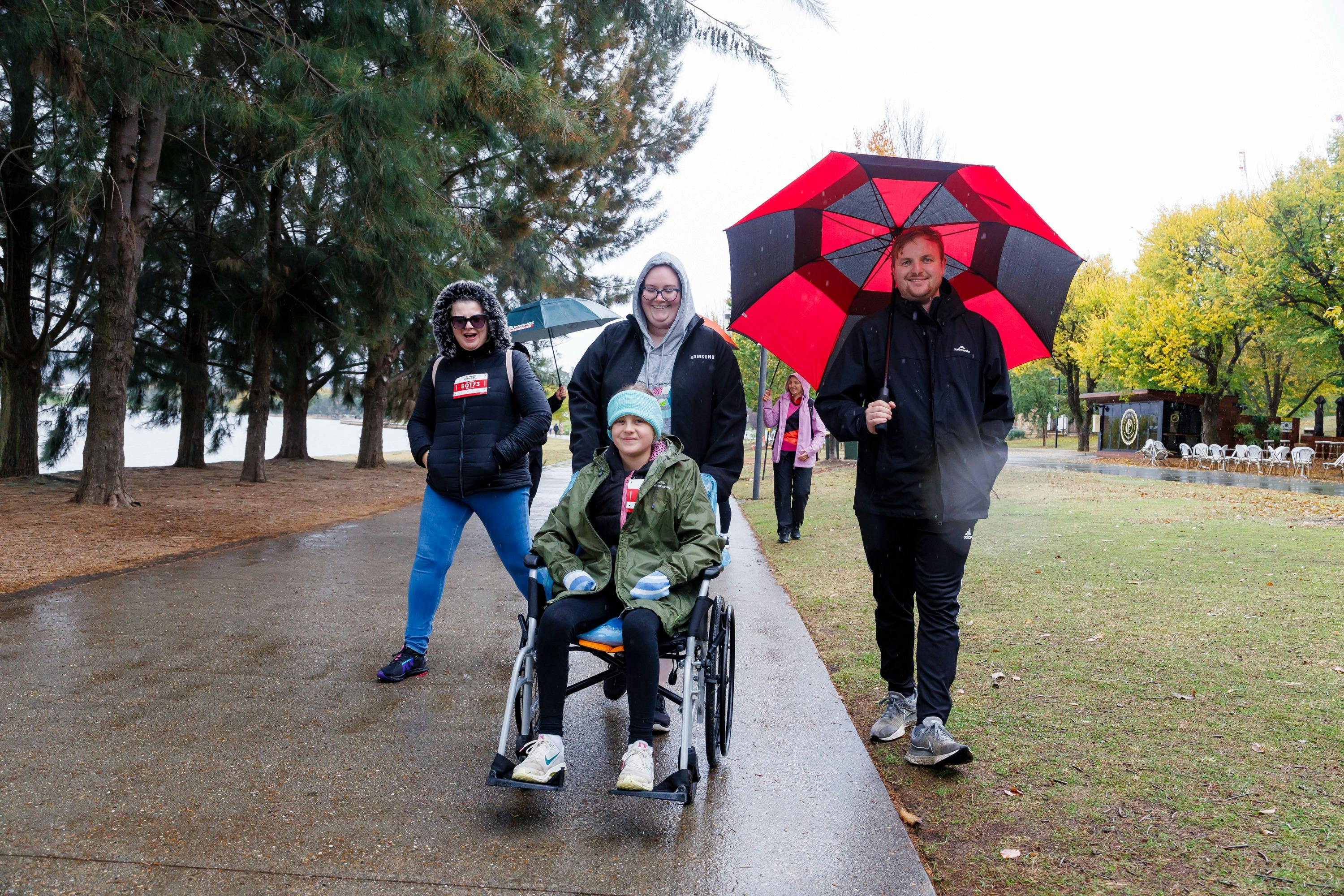 Person in wheelchair on the path