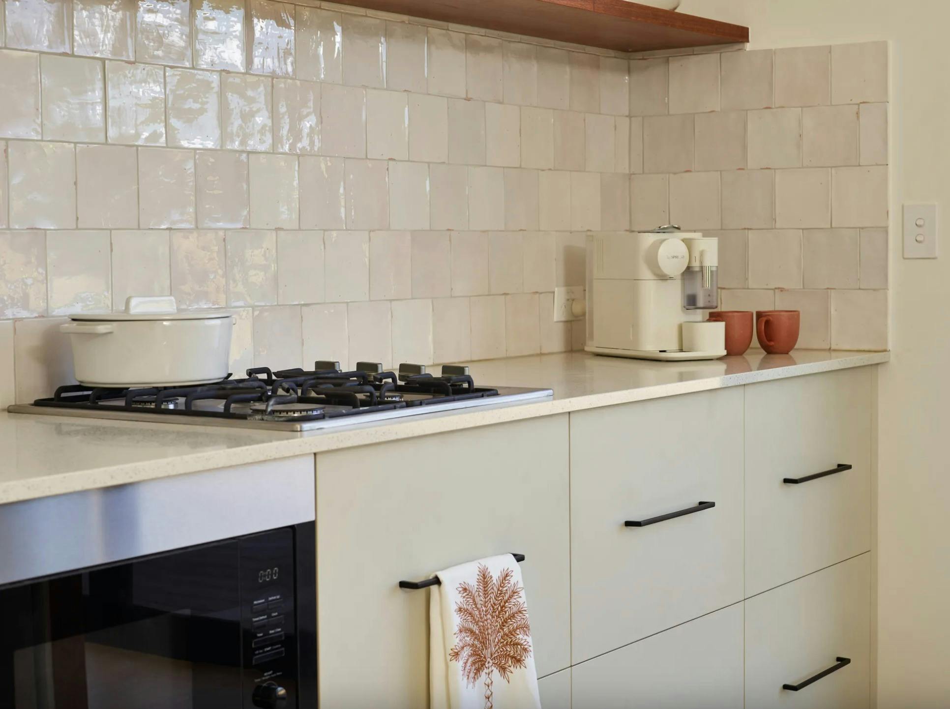Kitchen stovetop and coffee machine