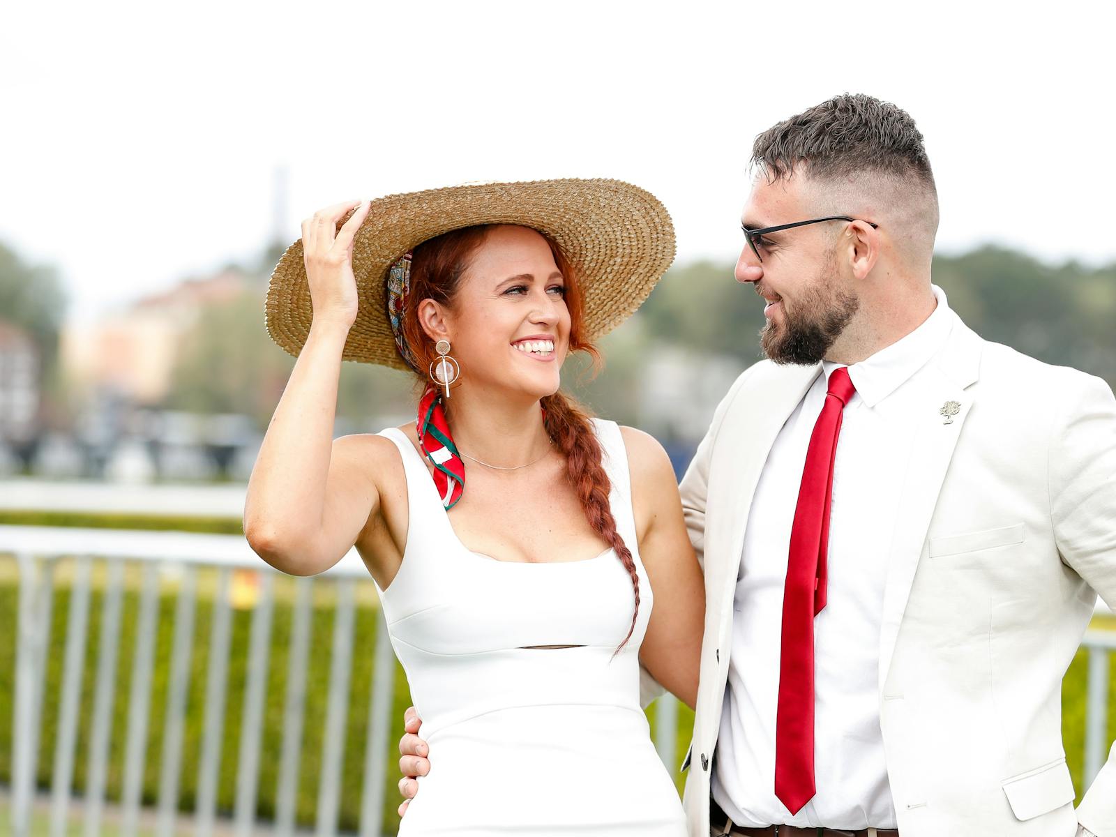 Couple talking at event
