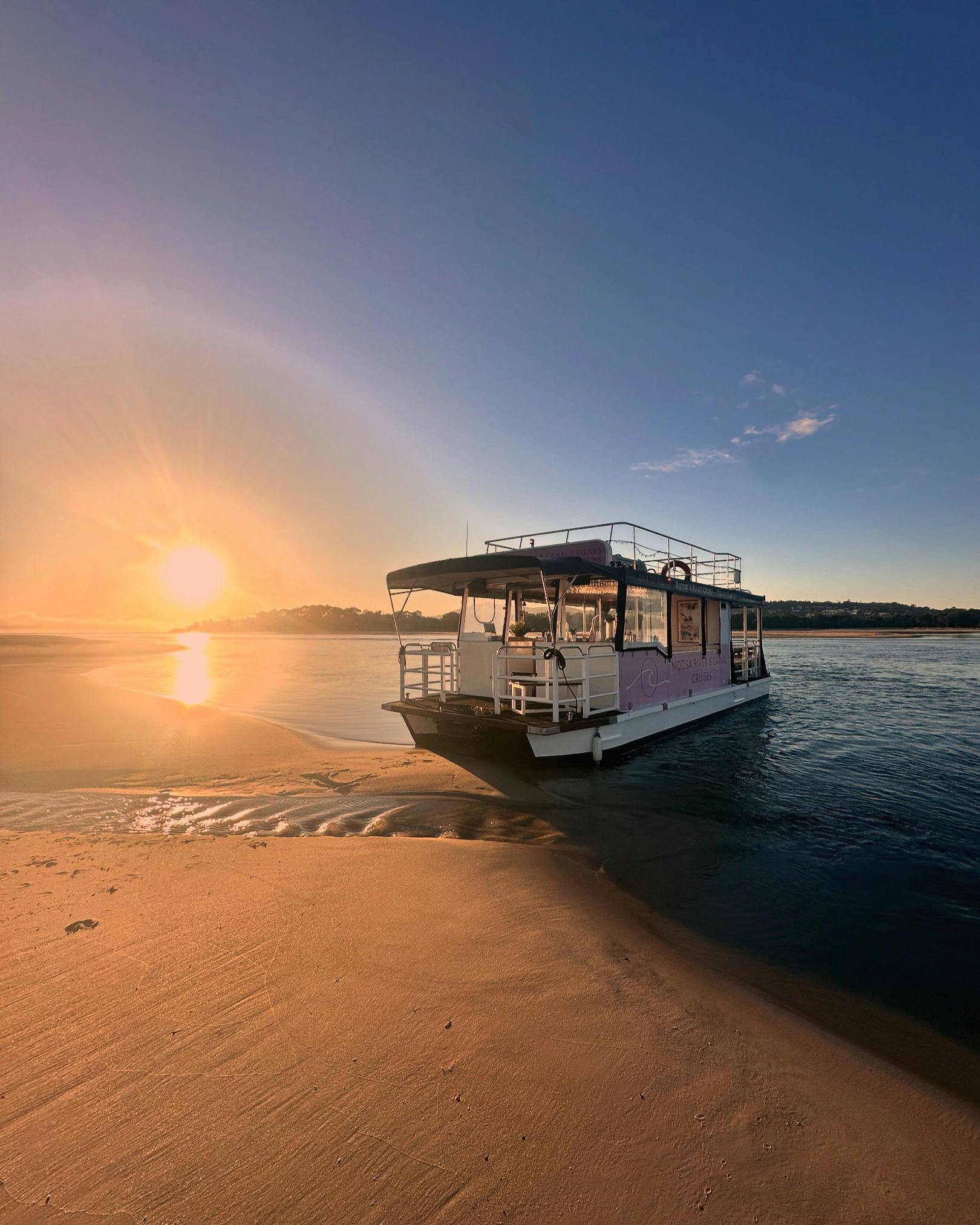Our Pink Boat on the Noosa River