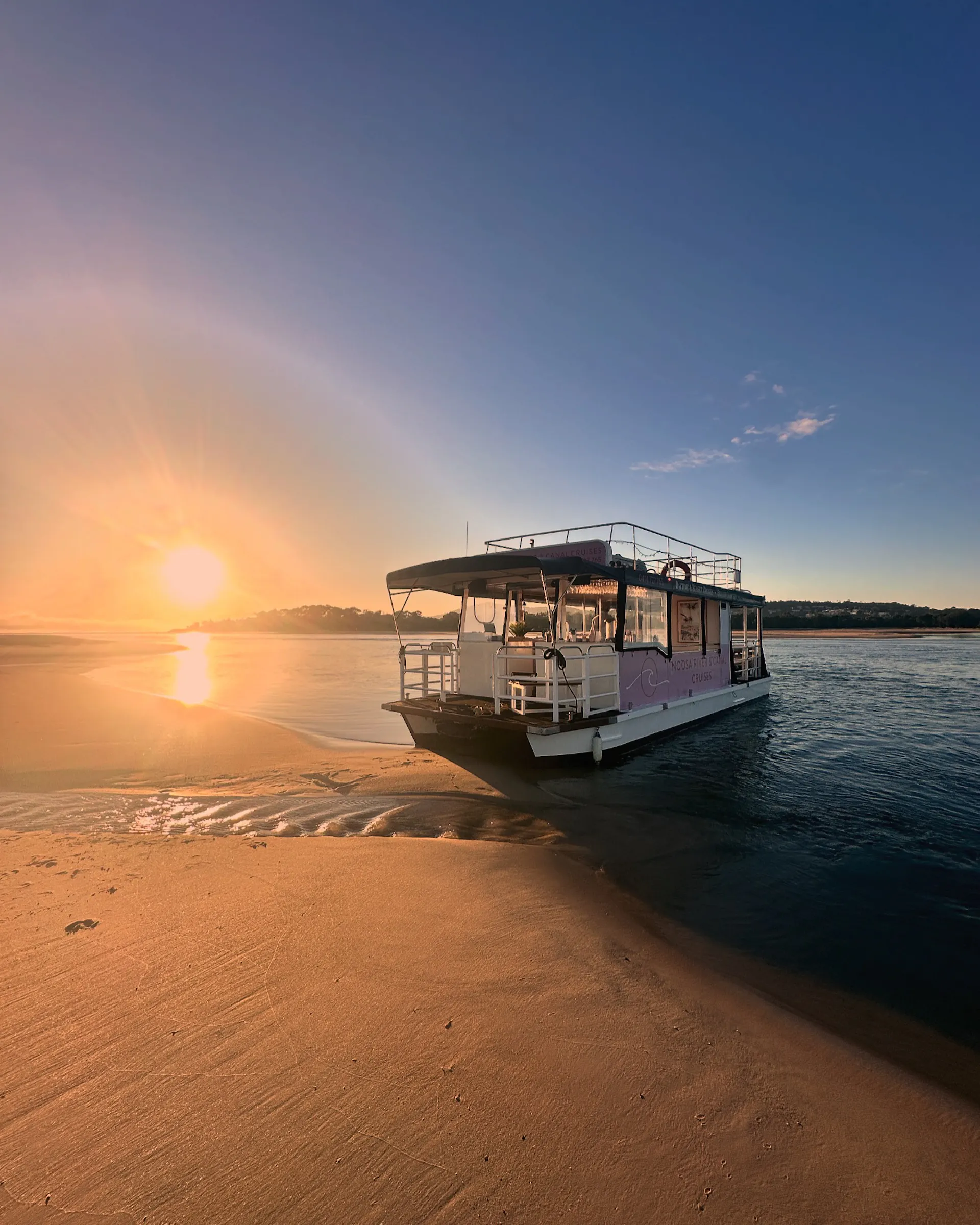 Our Pink Boat on the Noosa River