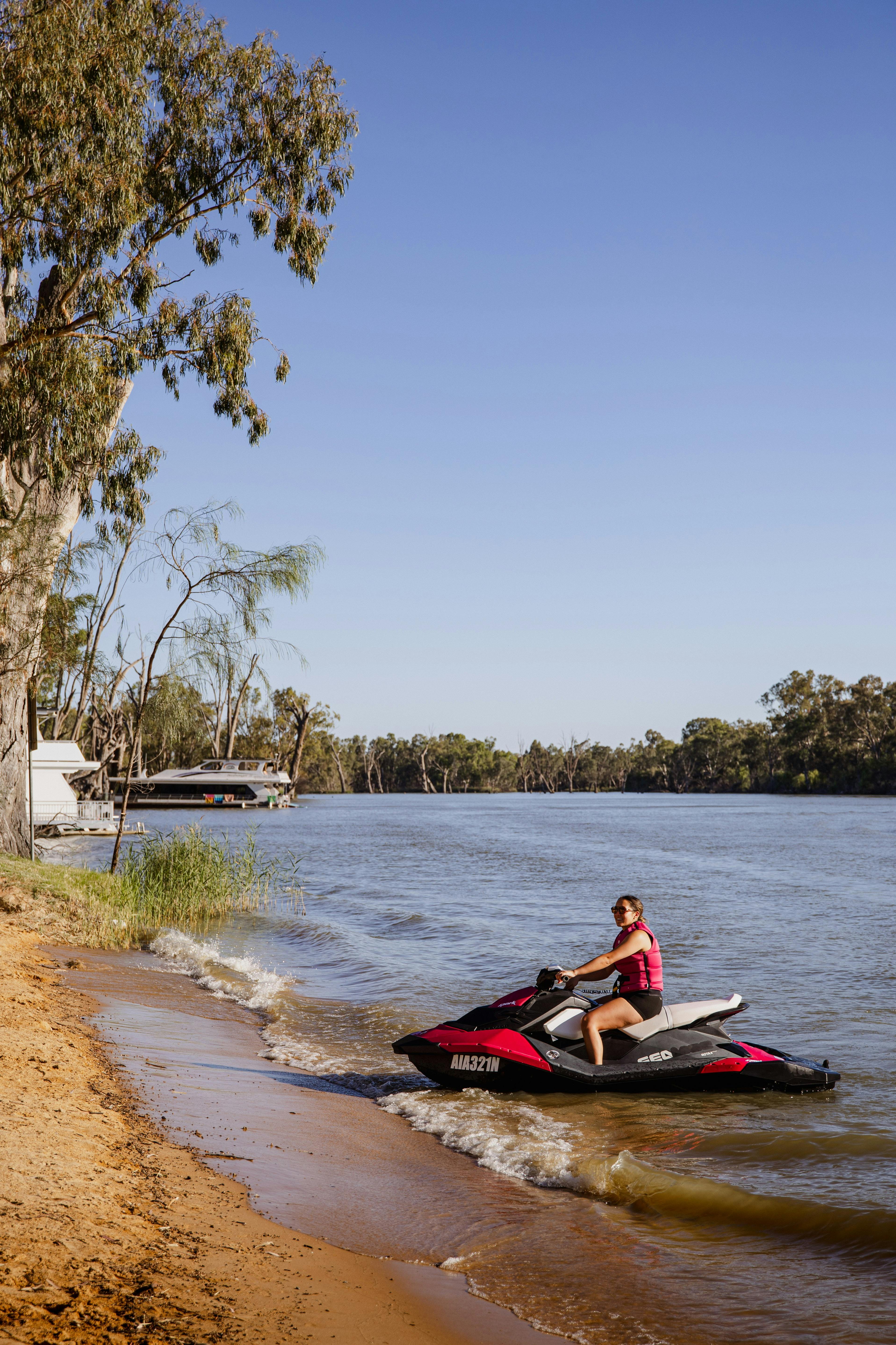 Girl jet skiing