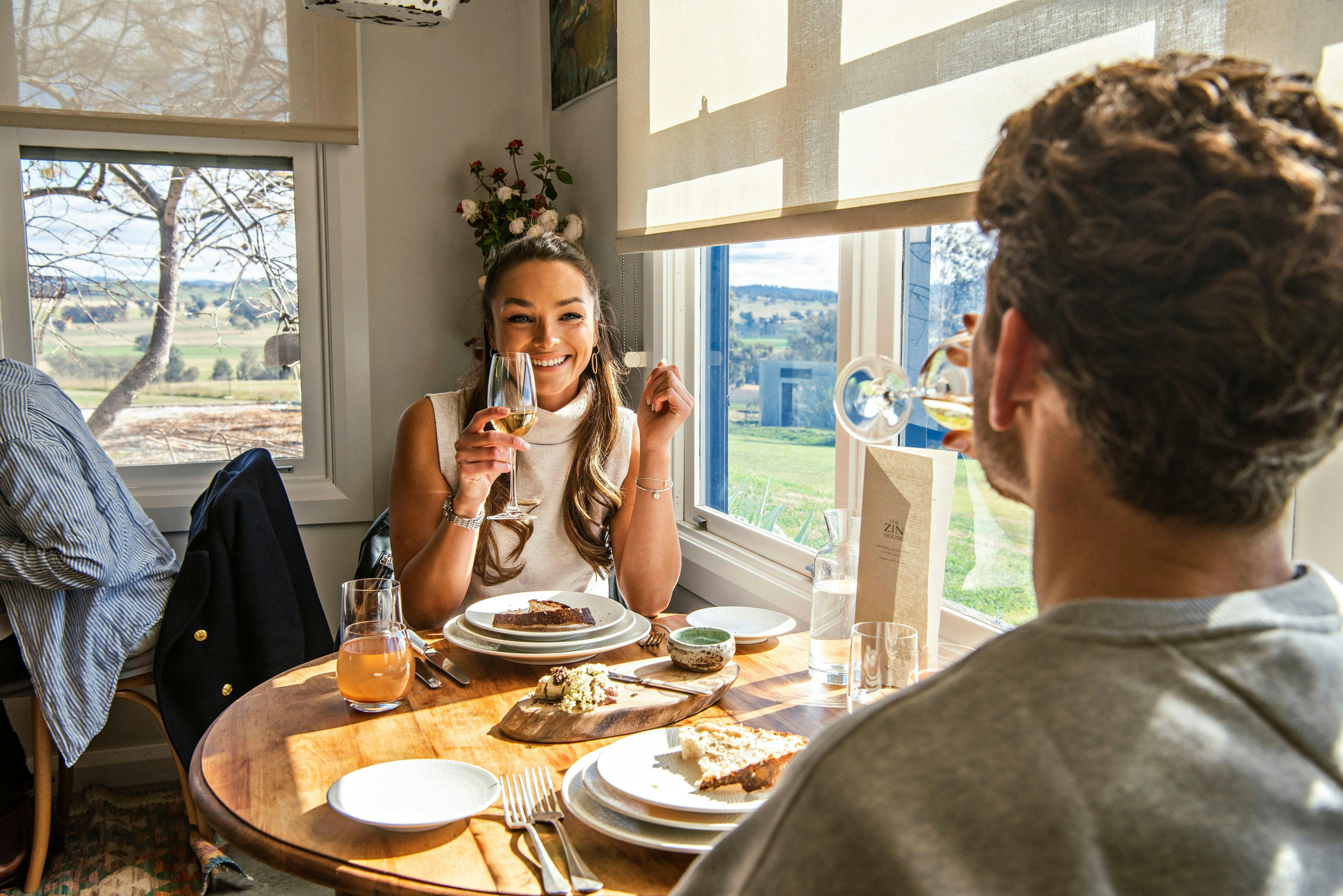 Couple enjoying lunch at Zin