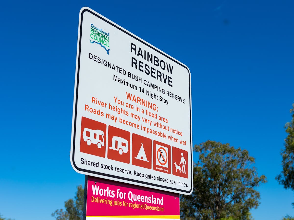 Rainbow Reserve council sign Rainbow Reserve council sign