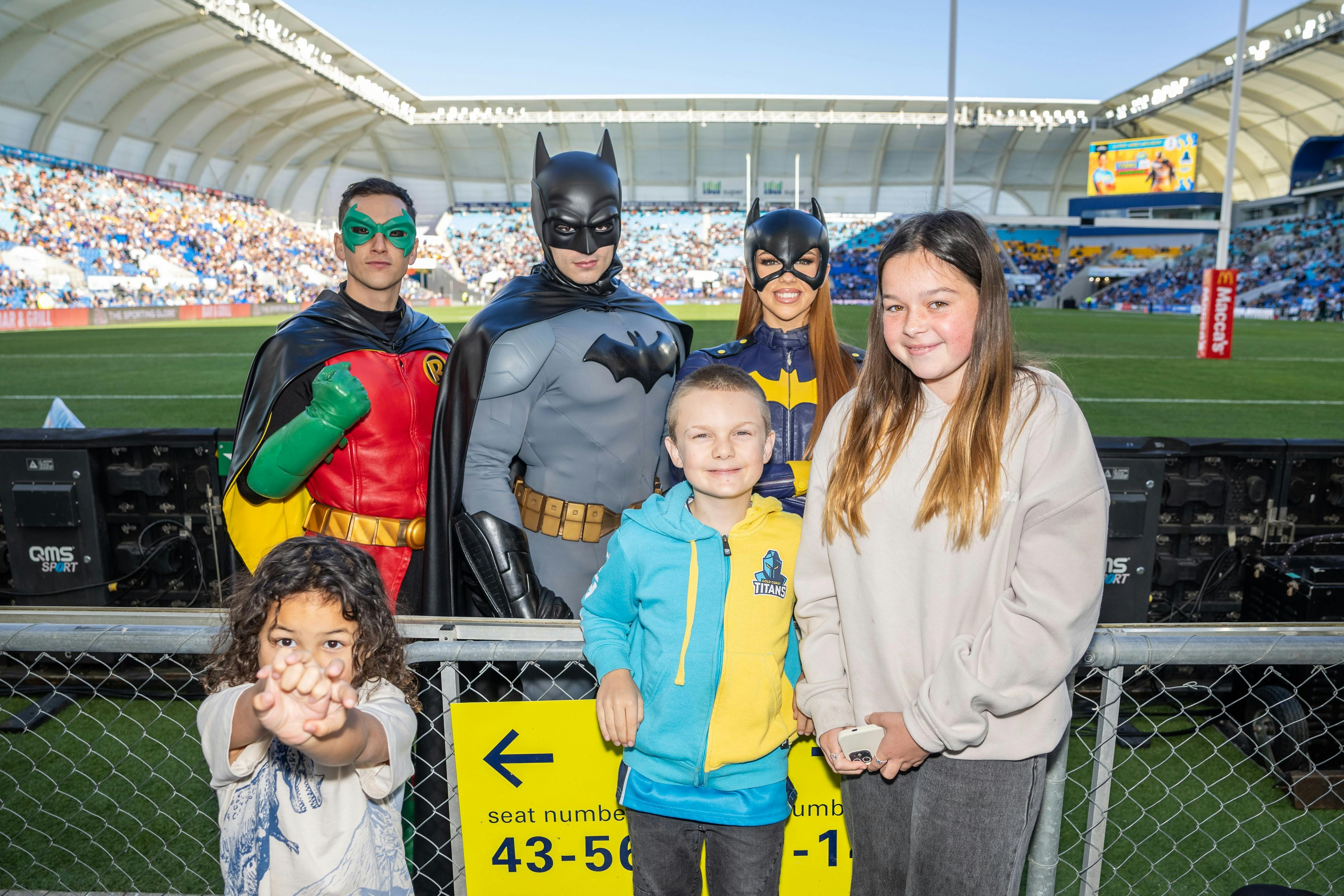 Gold Coast Titans fans at Superhero Round at Cbus Super Stadium
