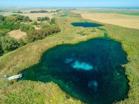 An aerial photo of Ewens Ponds