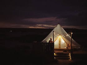 Salty Sands Glamping glamping at night