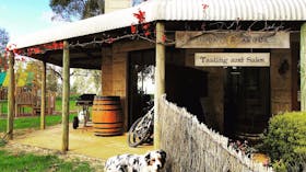 Dog wine cellar door