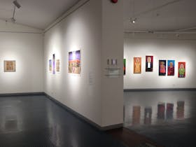 Installation shot of exhibition inside gallery.