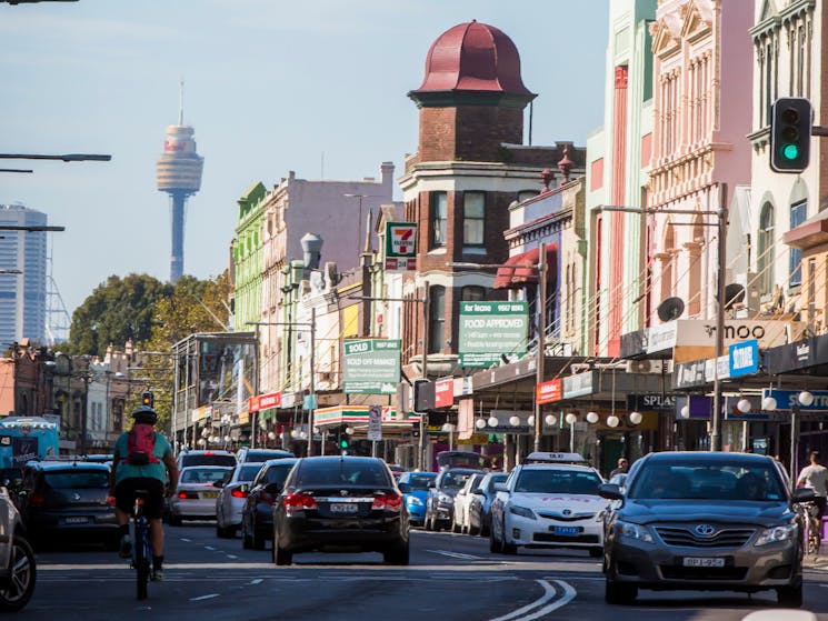 Citybound view of King Street, Newtown