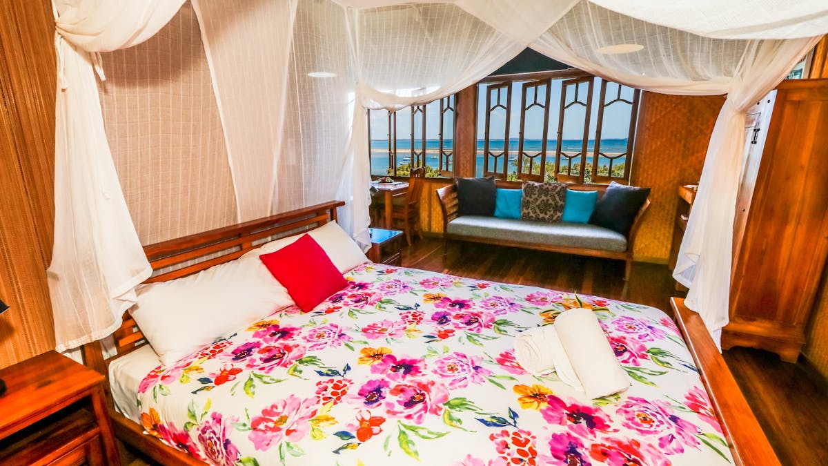 'The Tree House' studio bungalow interior.
