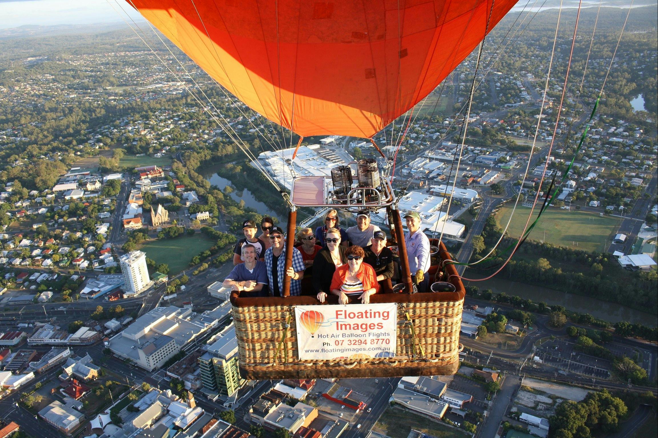 Floating over the heritage city of Ipswich in a balloon