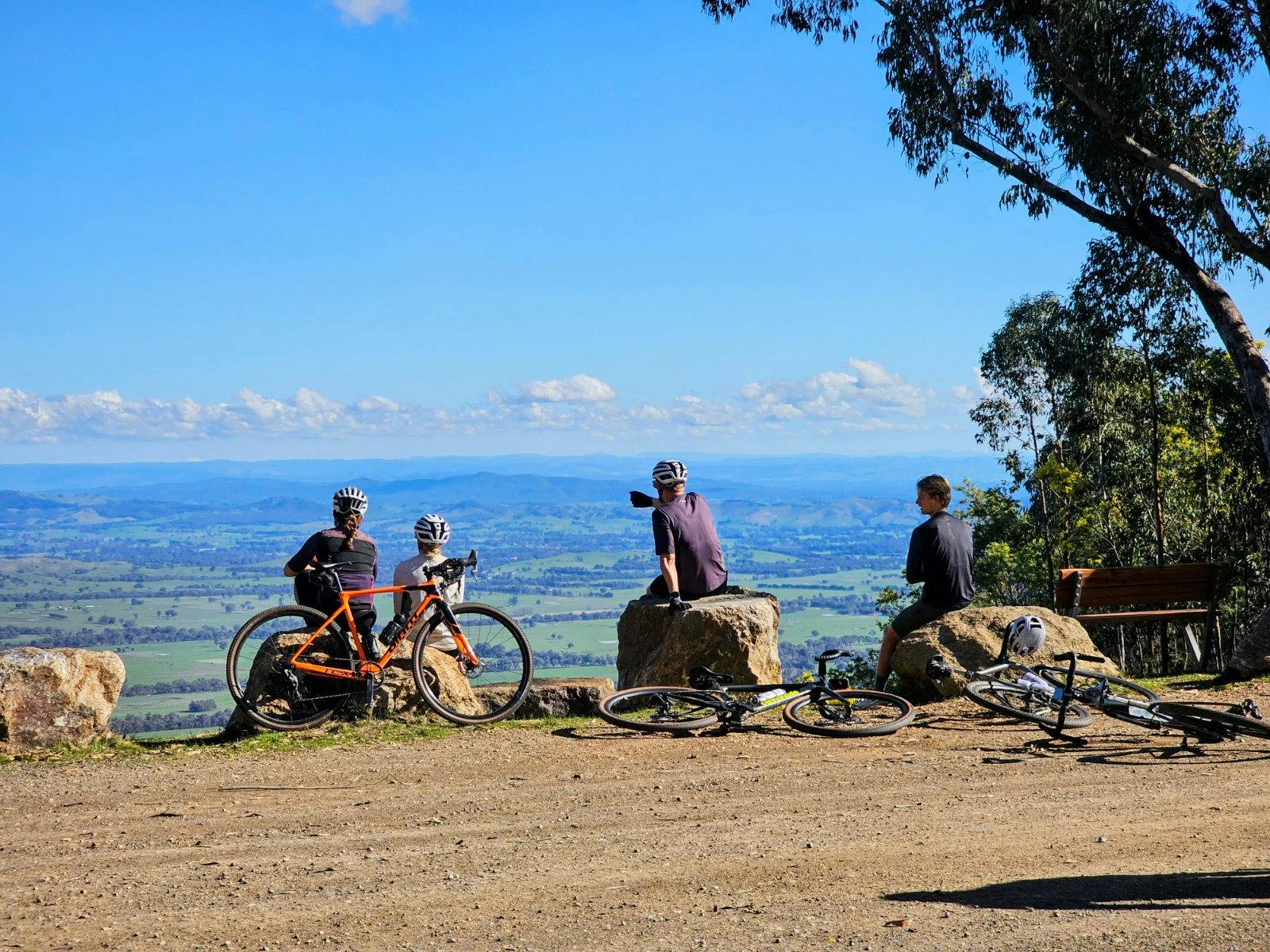 Cyclists admiring the view