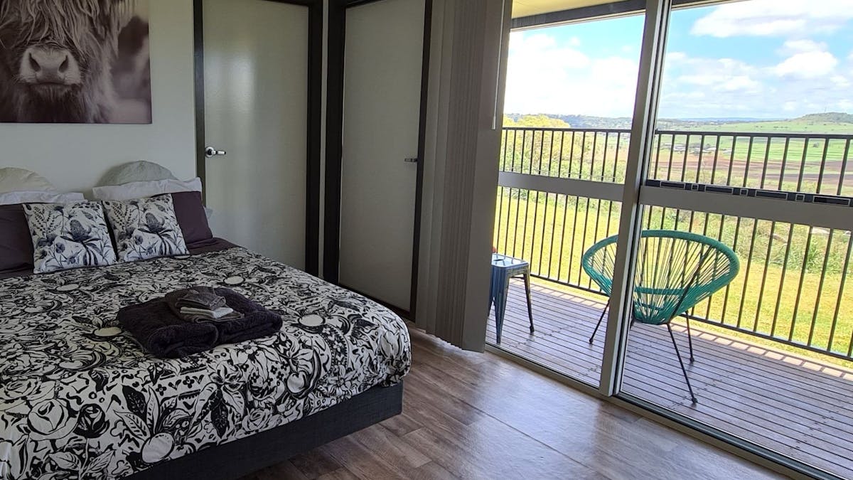 Elevated view from Queen Bed Studio Cabin and Deck at Kiambram Country Cottages