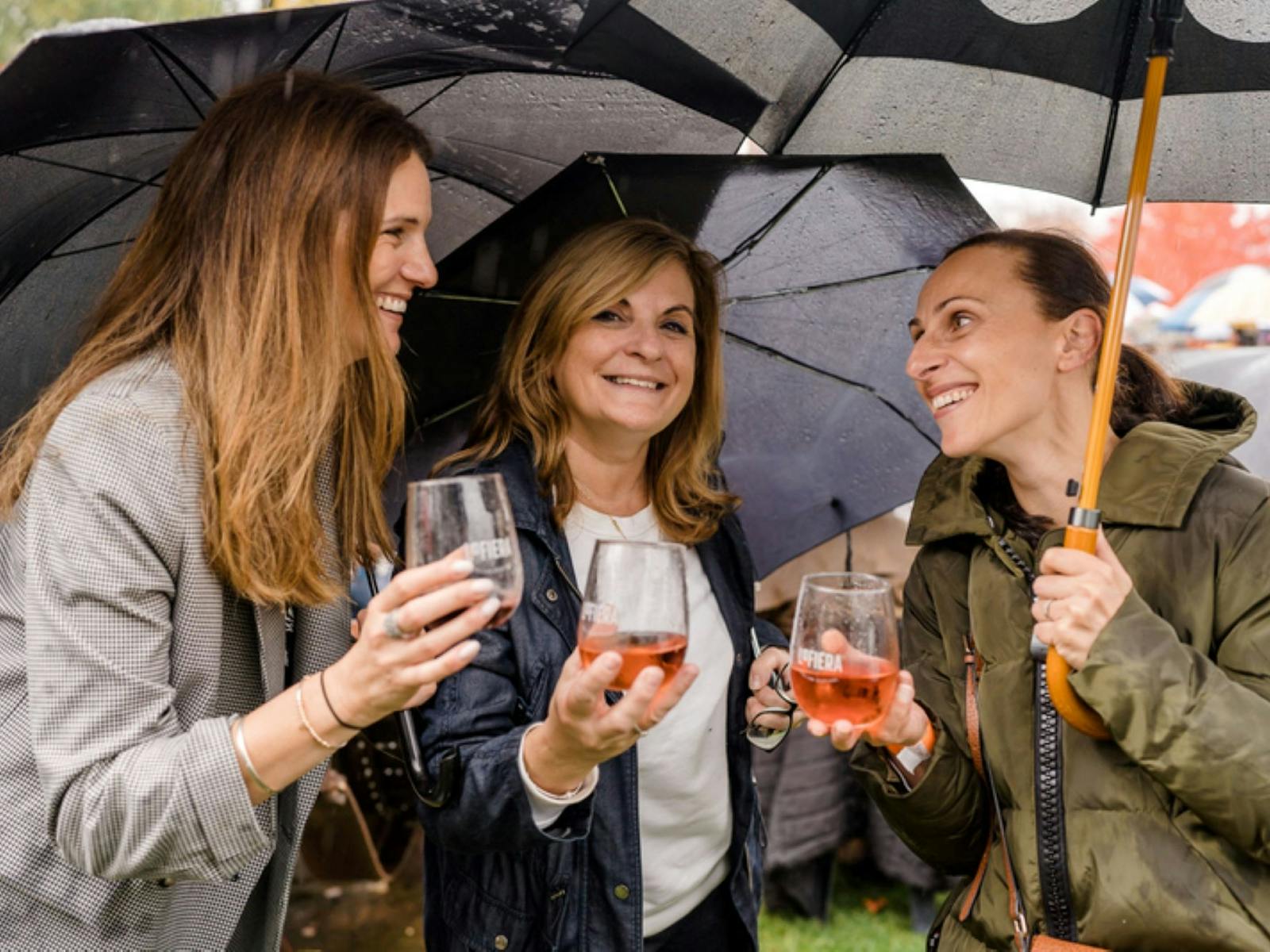 Women enjoying wine