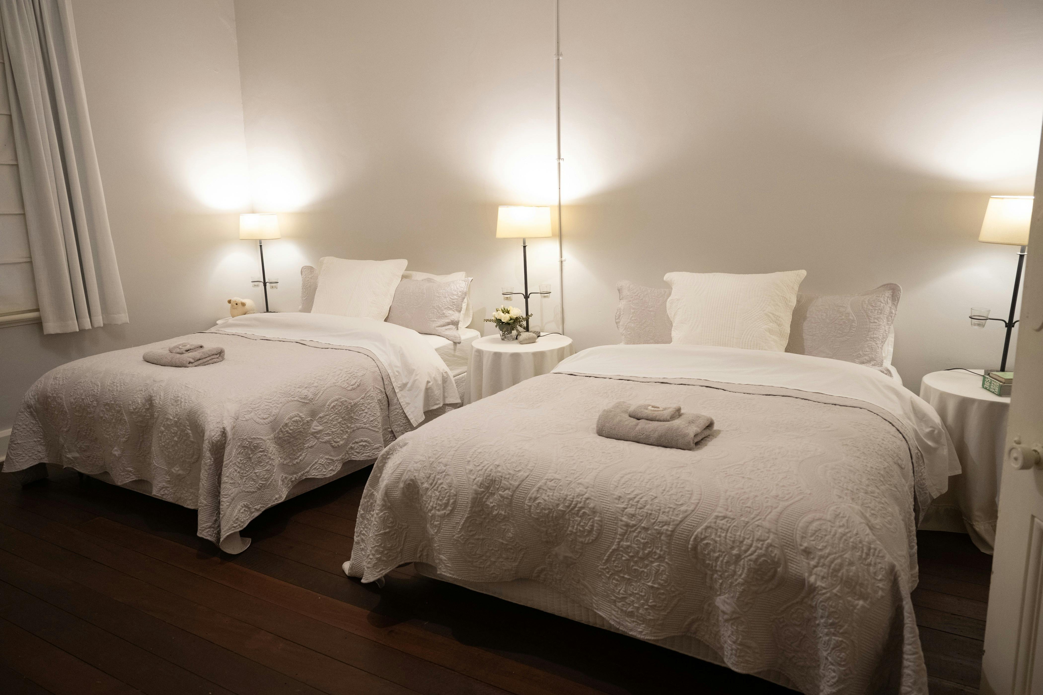 Stay in the charming rooms of the Wooleen Homestead