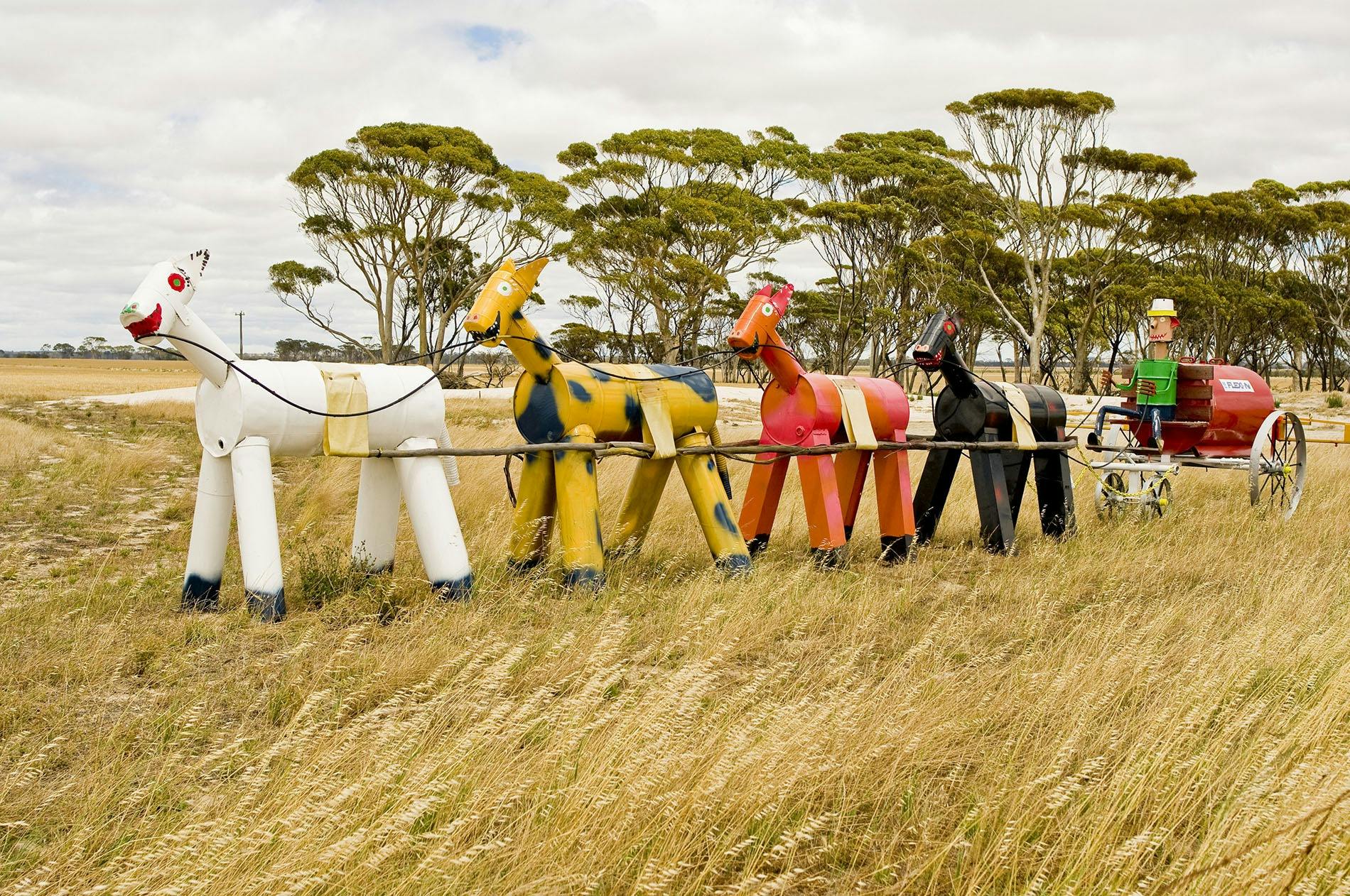 One of many creations on the Tin Horse Highway, which stretches for 20km's near Kulin