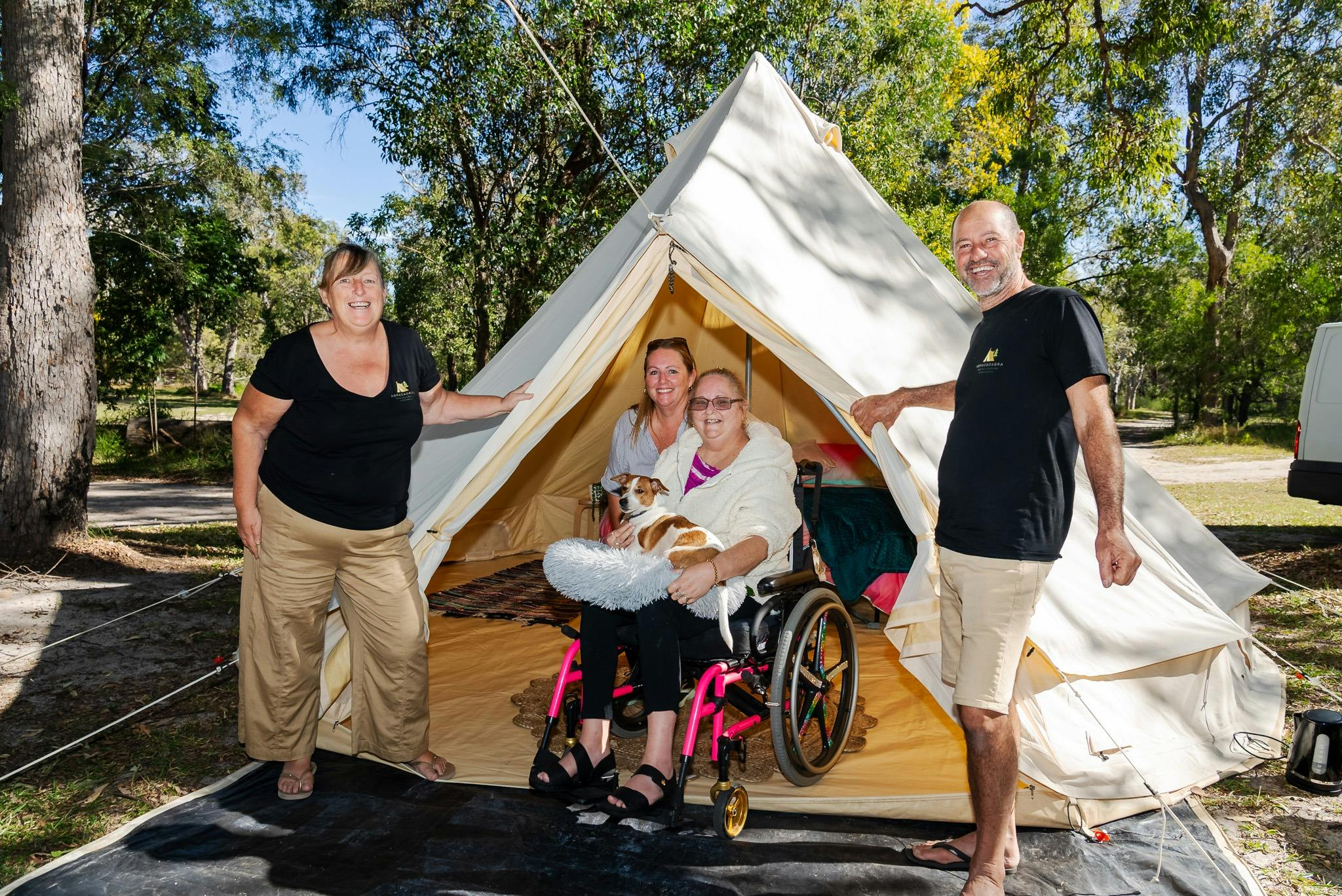 Glamping Bell Tent showing its accessibilty  capabilities