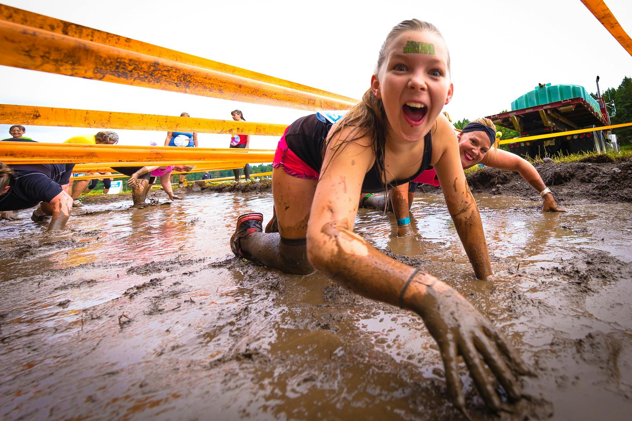 Girls getting muddy