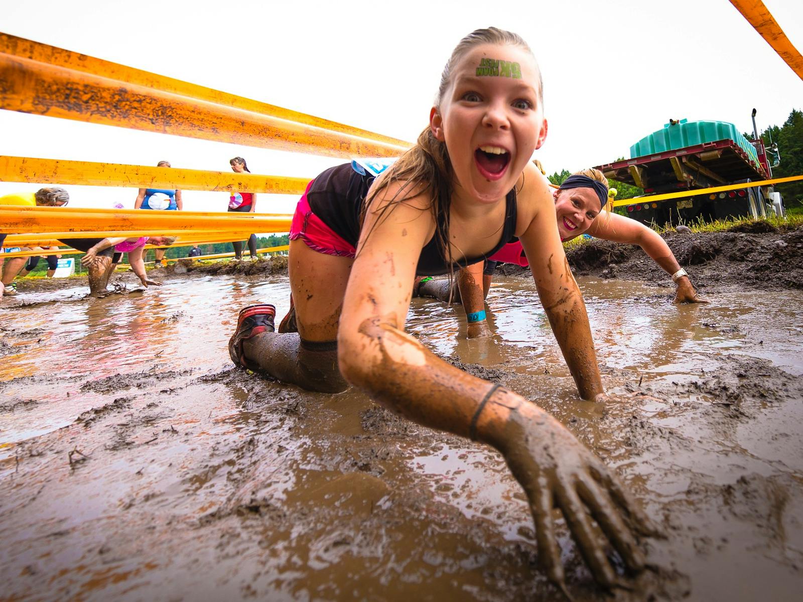 Girls getting muddy