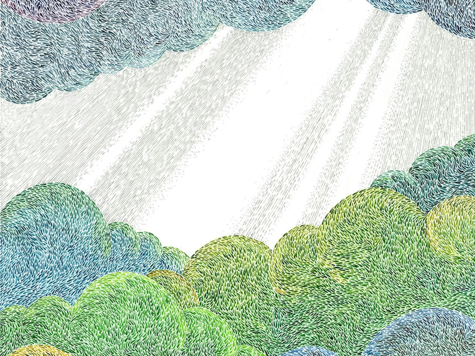 Laila Page, Raining Landscape, Watercolour, 2025