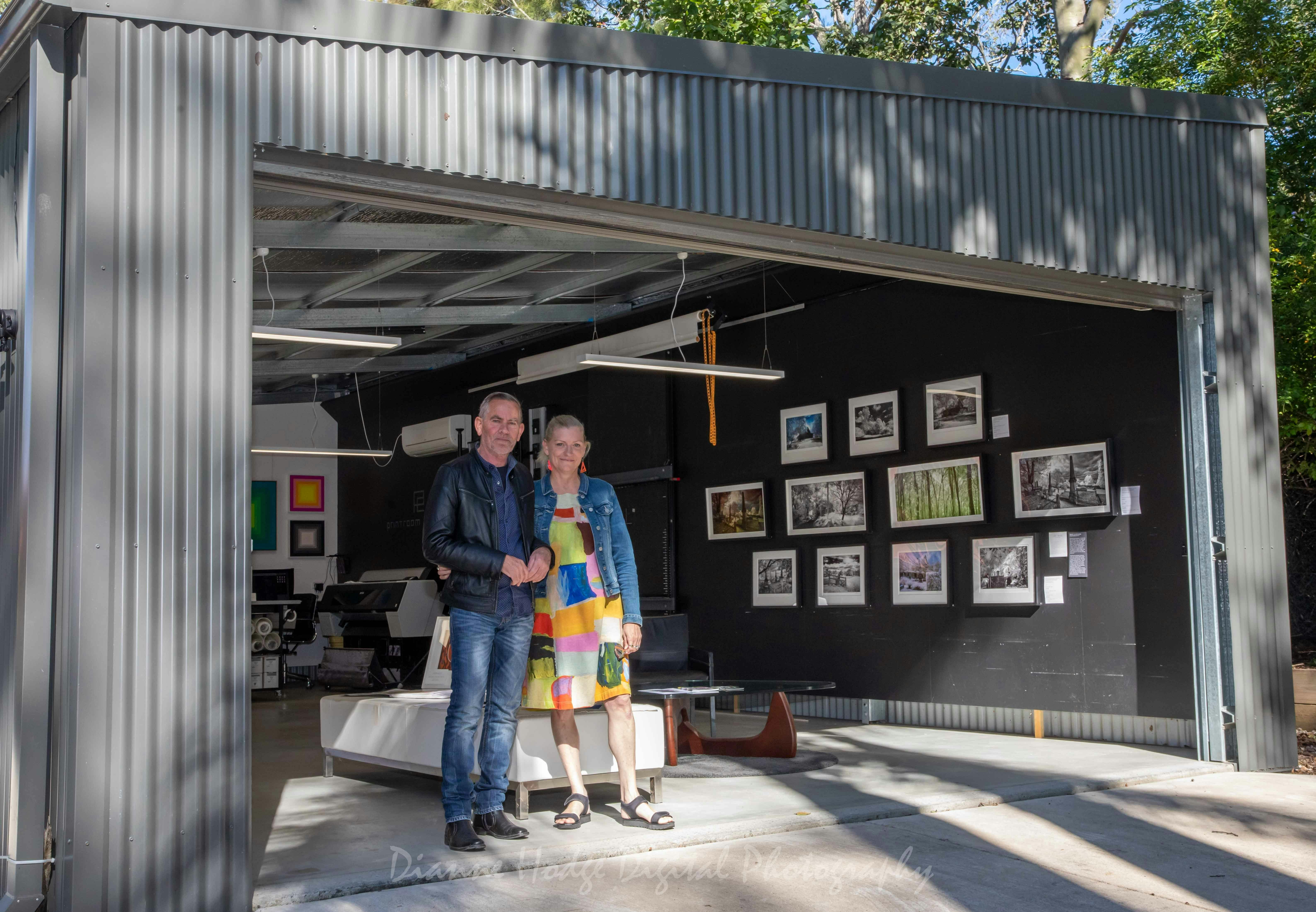 Jon Linkins and Stella Donalis outside their Studio - Print Room Editions