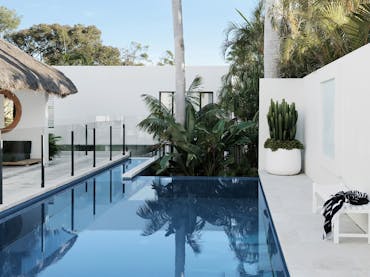 Enjoy the comforts of the resort-style space surrounding a private pool Enjoy the comforts of the resort-style space surrounding a private pool