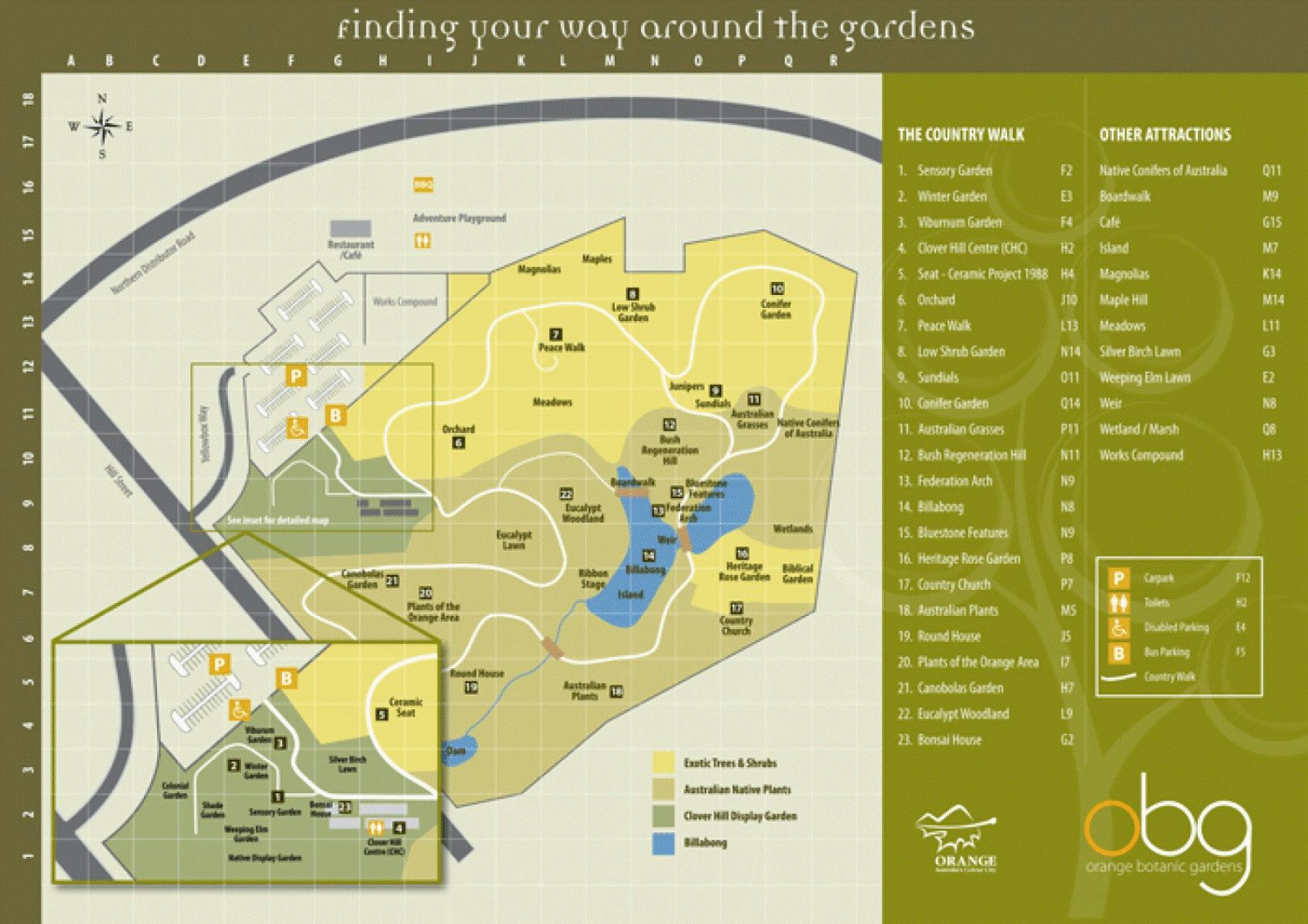 Map of gardens