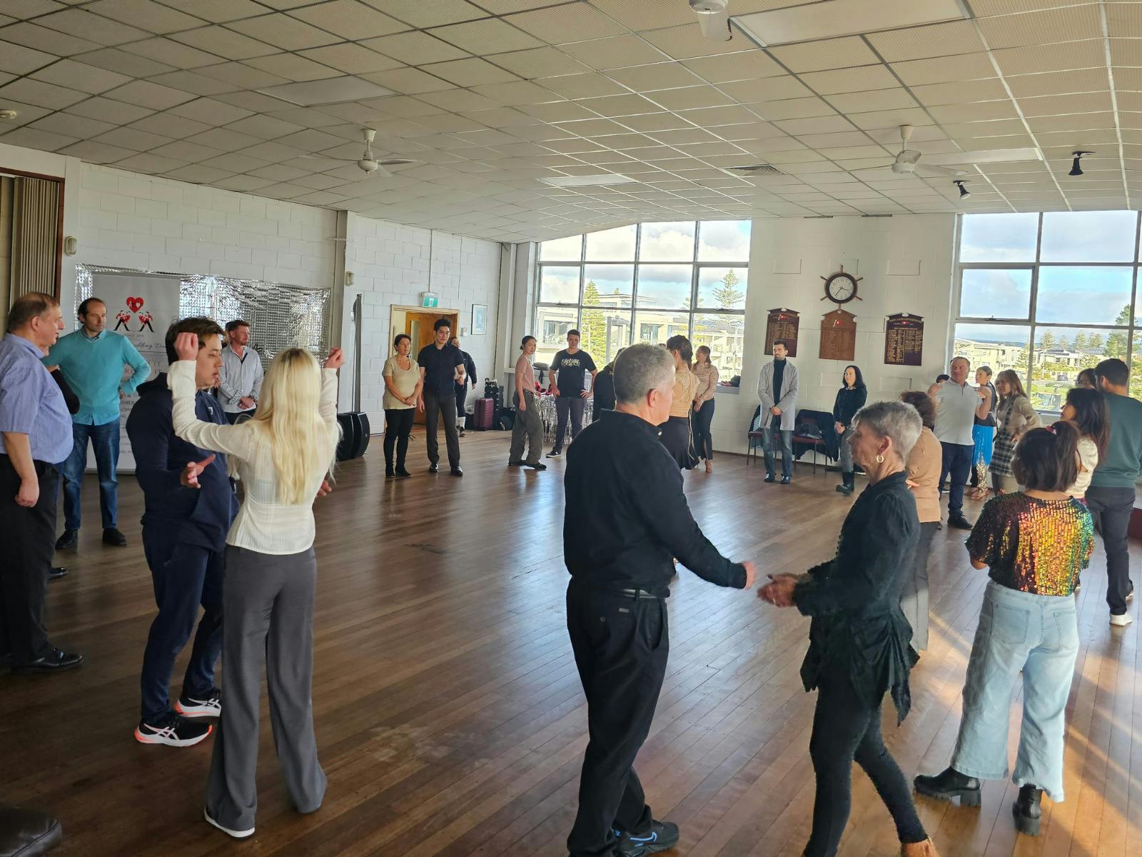 dance goers taking a dance workshop at Sunset Bahcata runned by Amor Latin Dance Studio