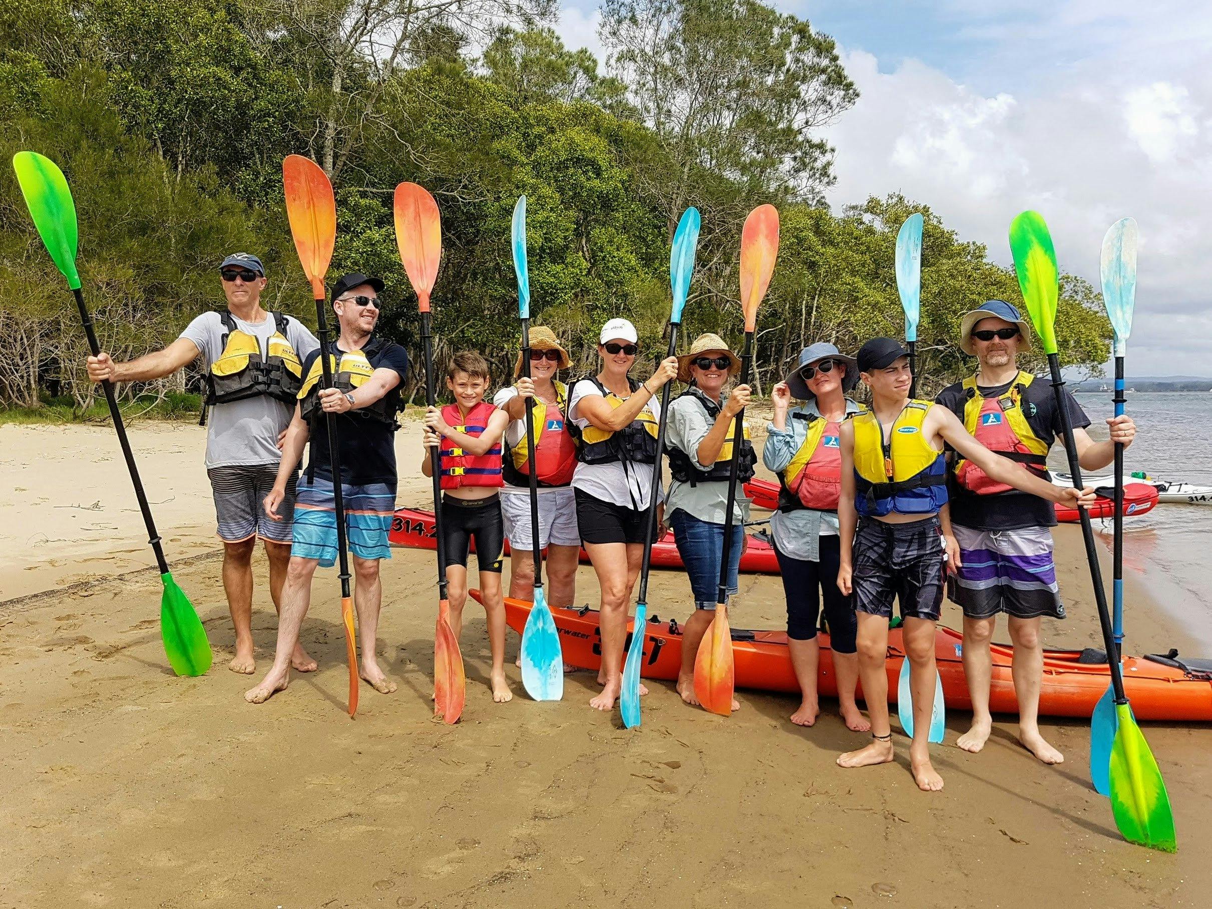 A group photo on the River island tour at the morning tea stop.