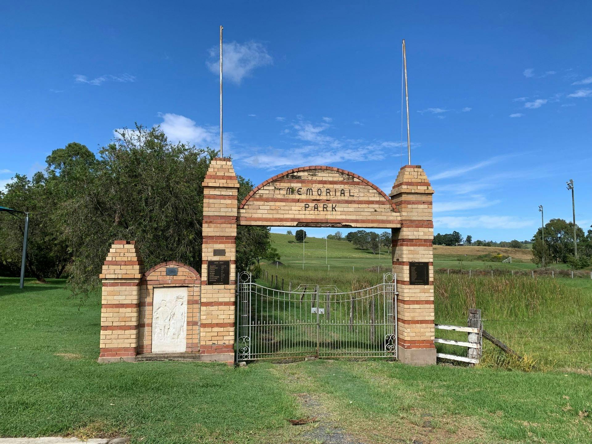 Mallanganee memorial park and gates