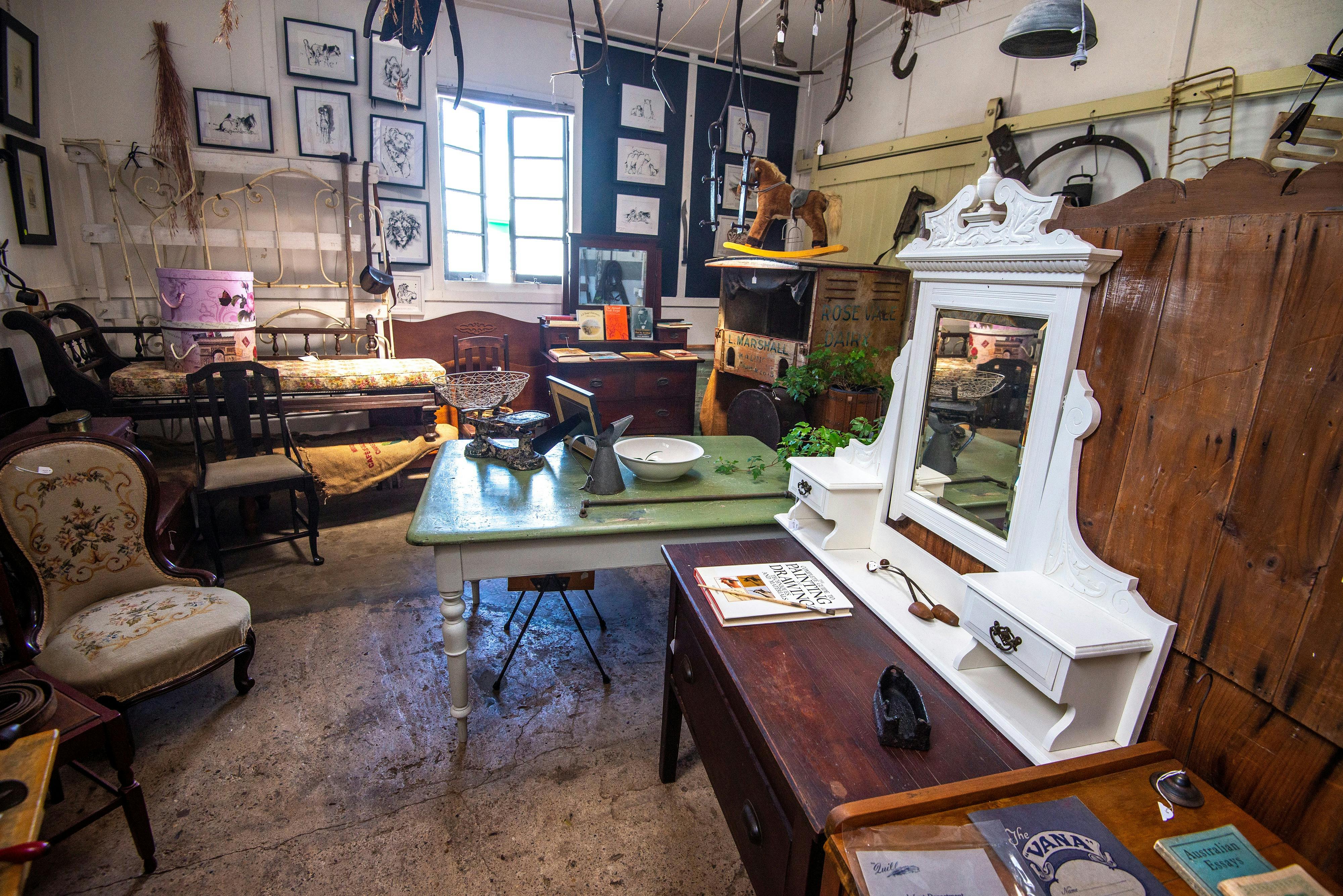 a collection of art and vintage items