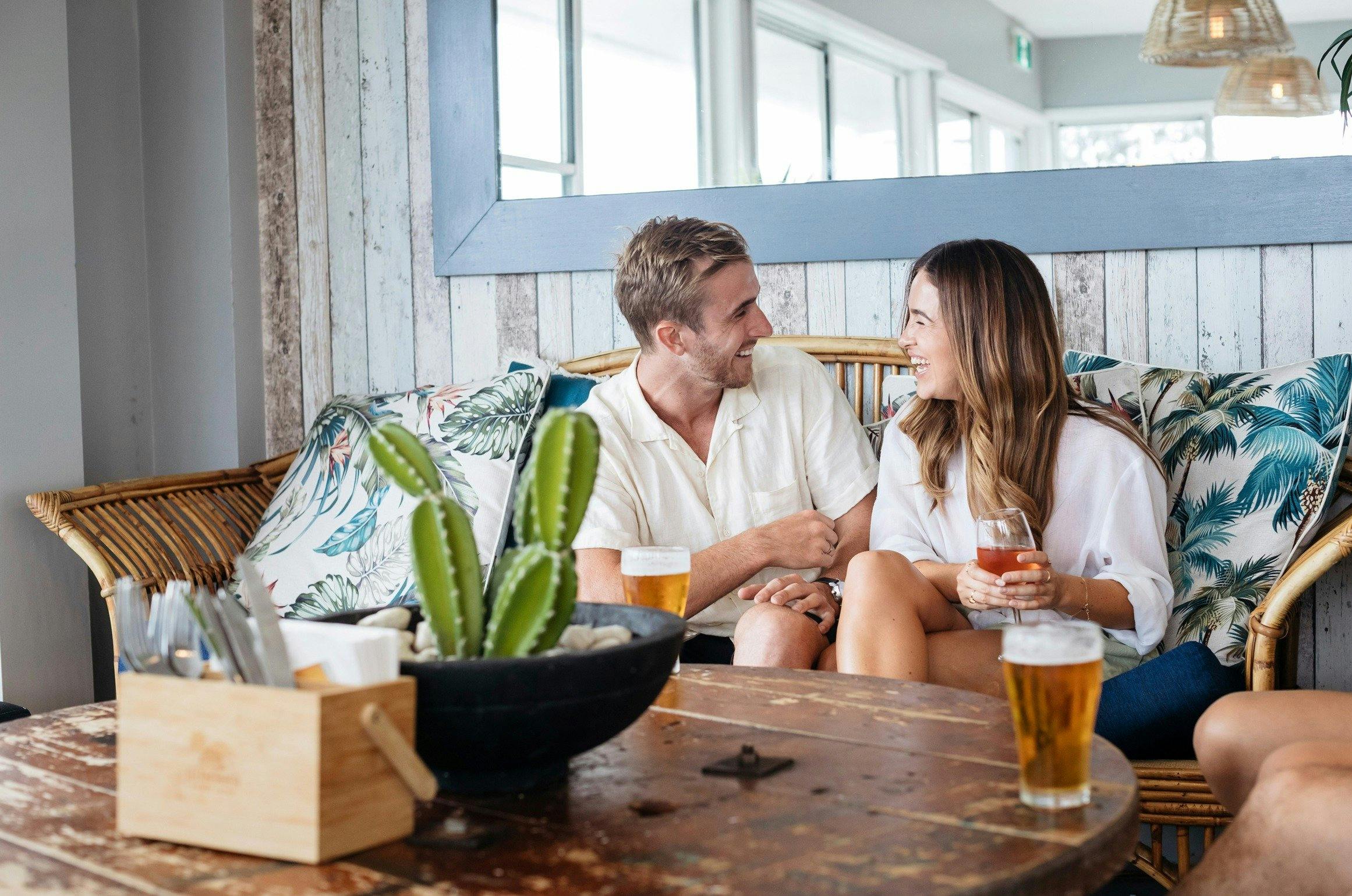 Couple enjoying drinks at Margarita Daze, Umina Beach